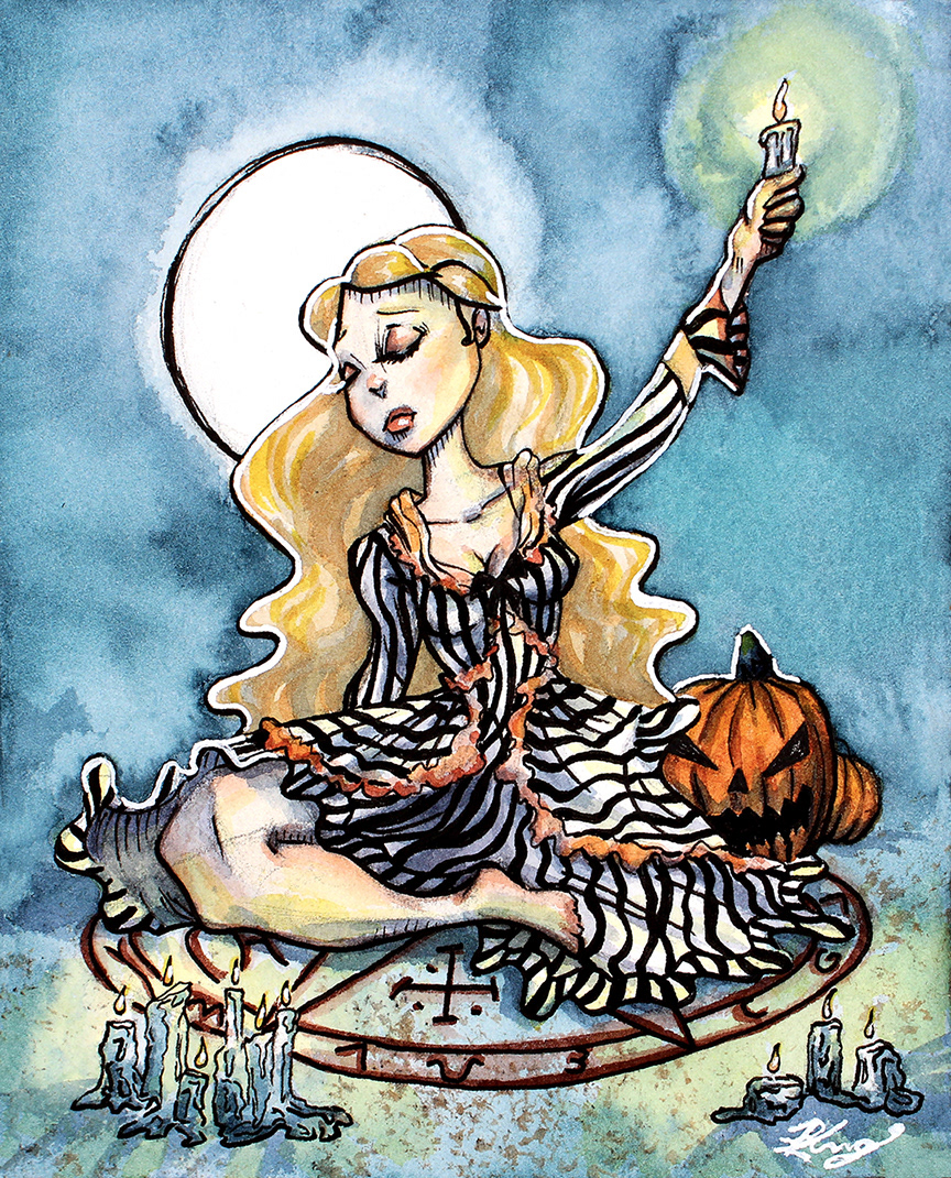 "Katrina Van Tassel," Watercolor and Ink, 2020