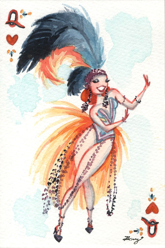 "Vegas Lover," Watercolor, 2020