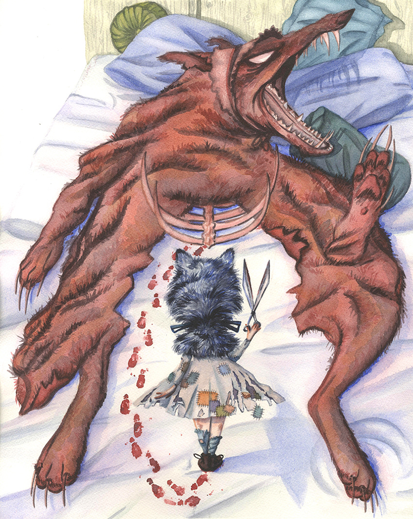 "Cut Out," Watercolor, Little Red Cap, 2019