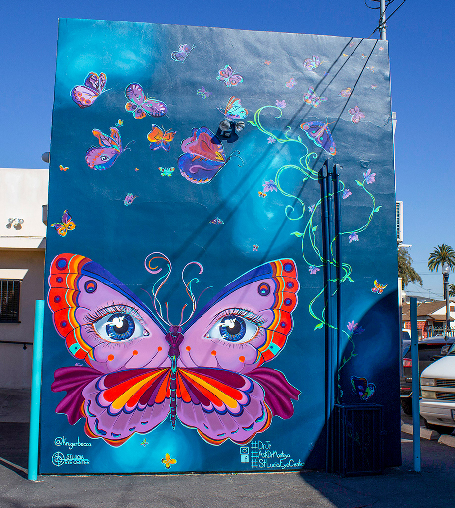 "Butterfly Mural," Acrylic on Dry Wall (13' x 16'), 2019