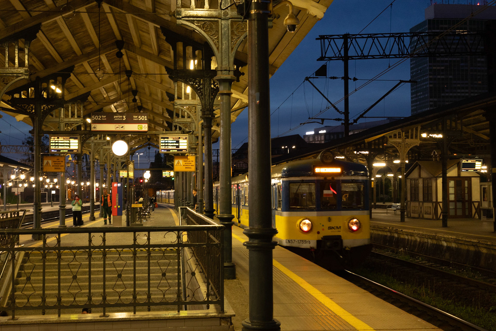 Train pulling into Gdańsk Station,, Poland