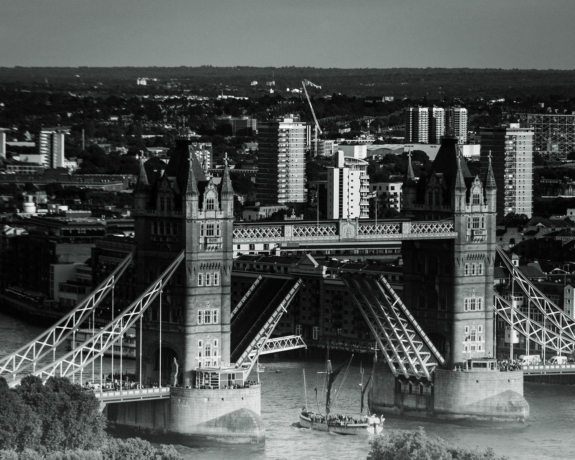 From above Tower Bridge London Uk