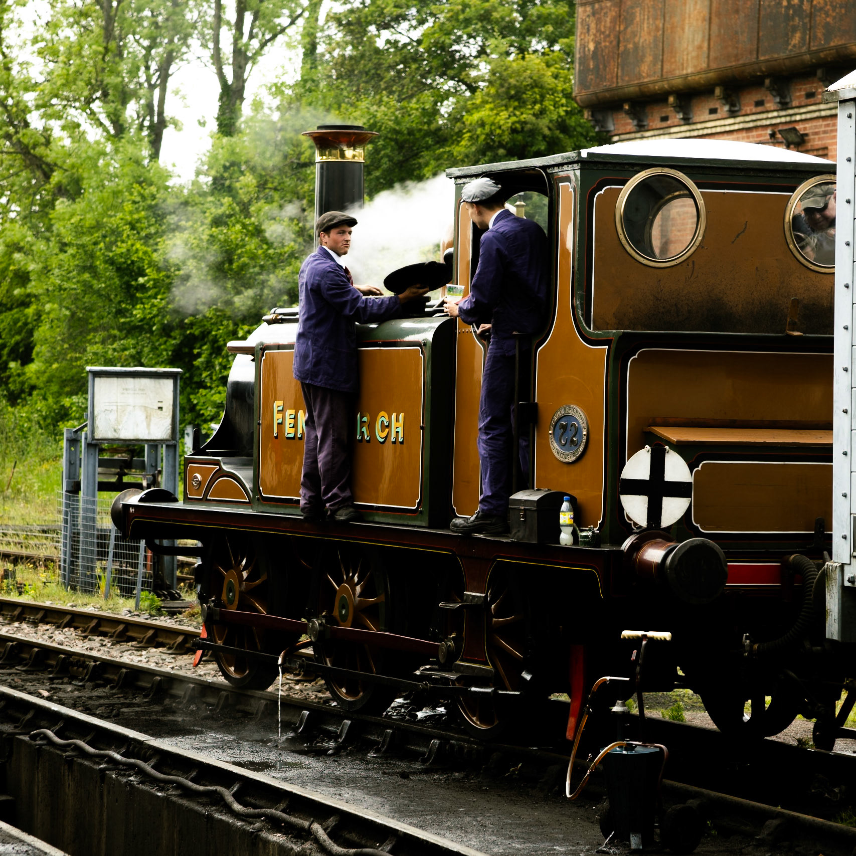 Small steam engine in sidings