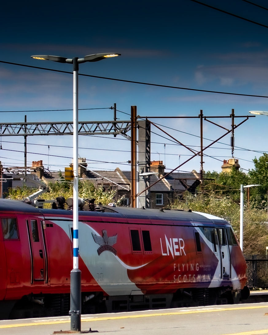 electric Flying Scotsman at Finsbury Park Uk.