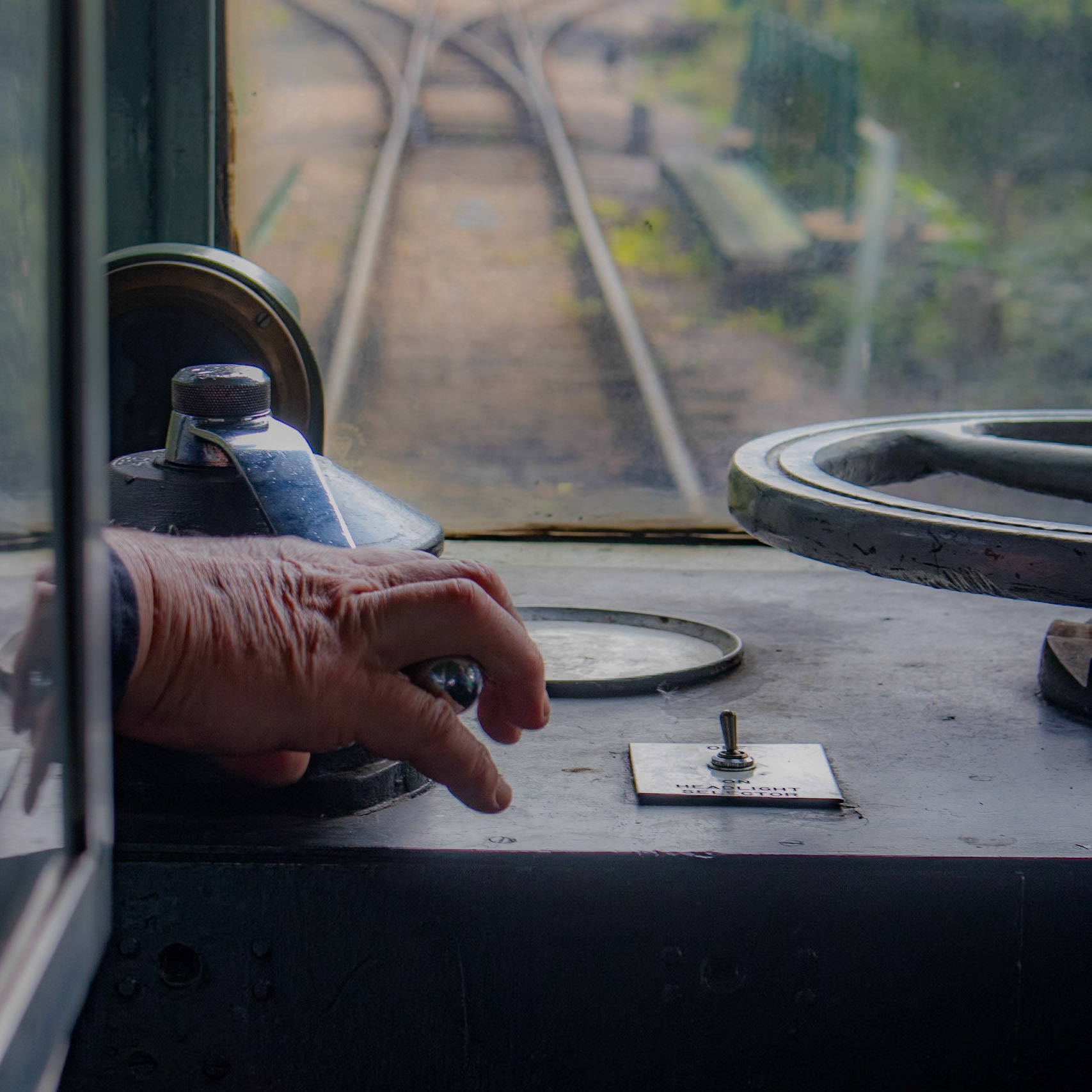Controlling the Railcar on Epping and Ongar Railway. UK
