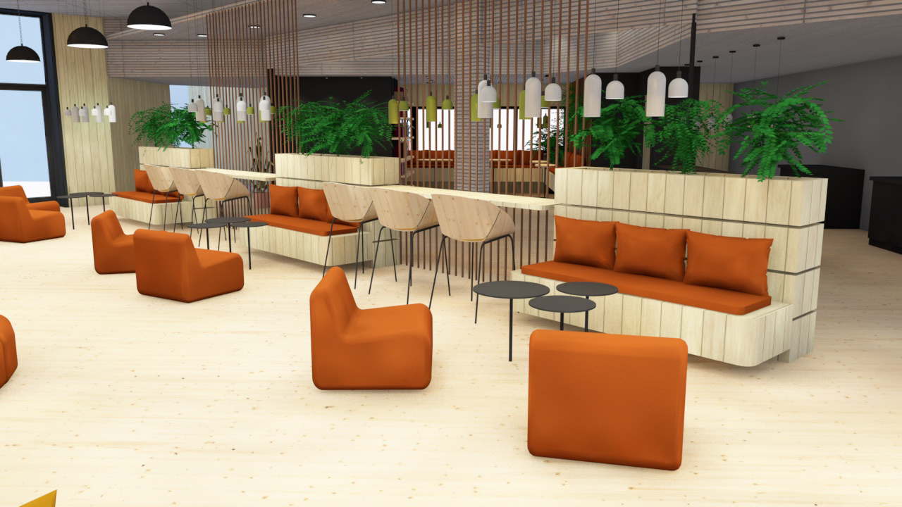 Emphasis was made on creating diverse seating arrangements