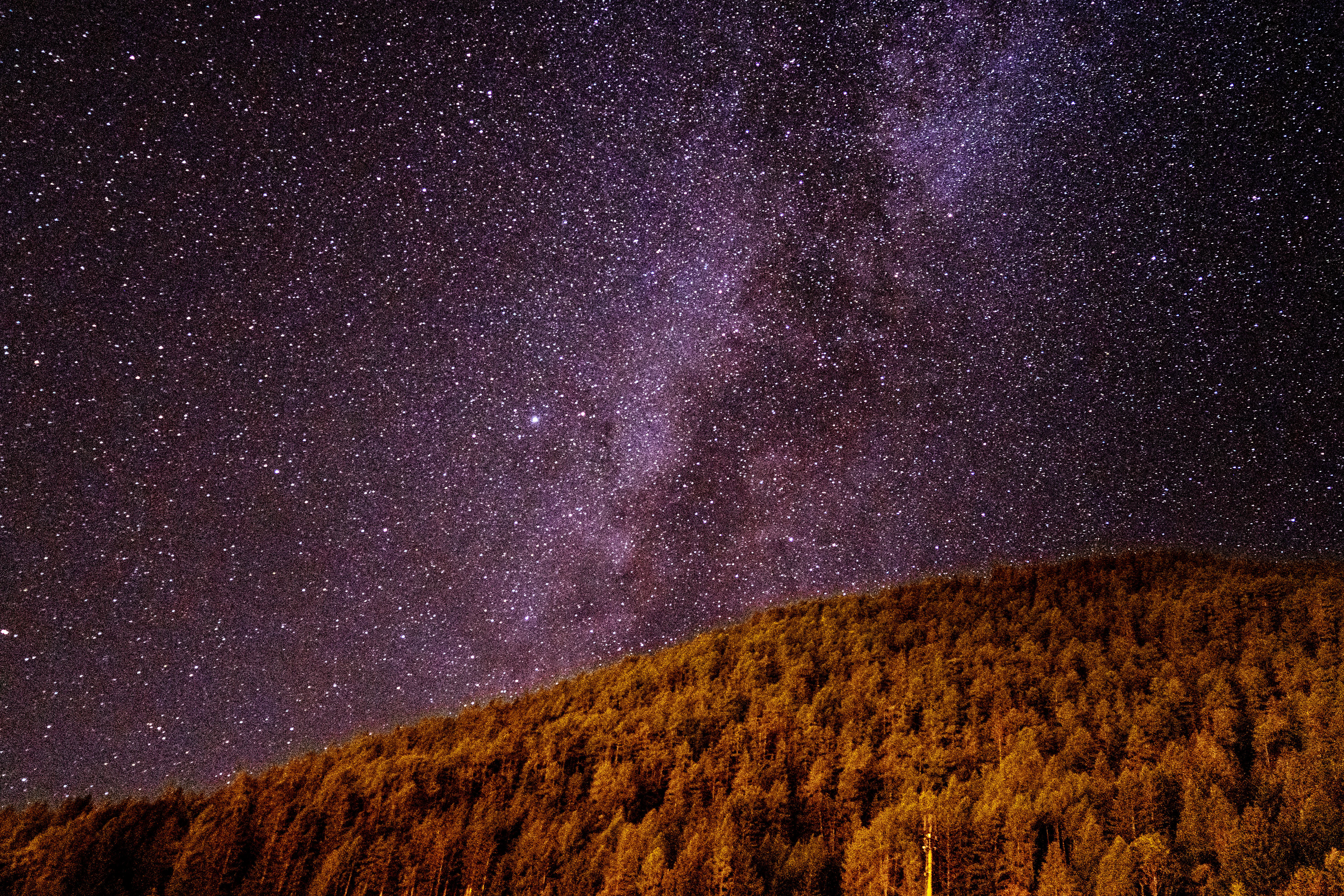 Starry night sky in the Alps