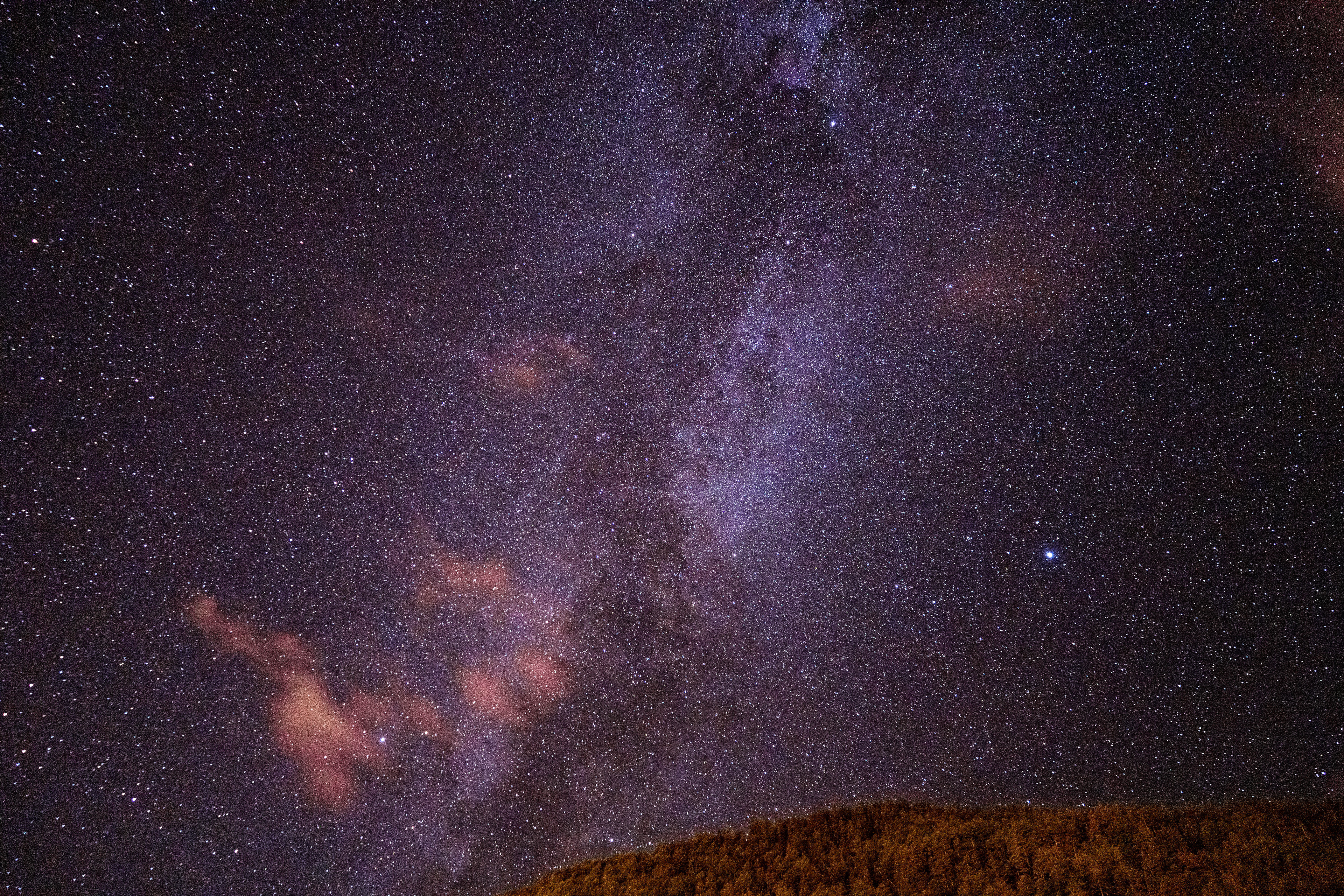 Stars in the night sky in the Austrian mountains