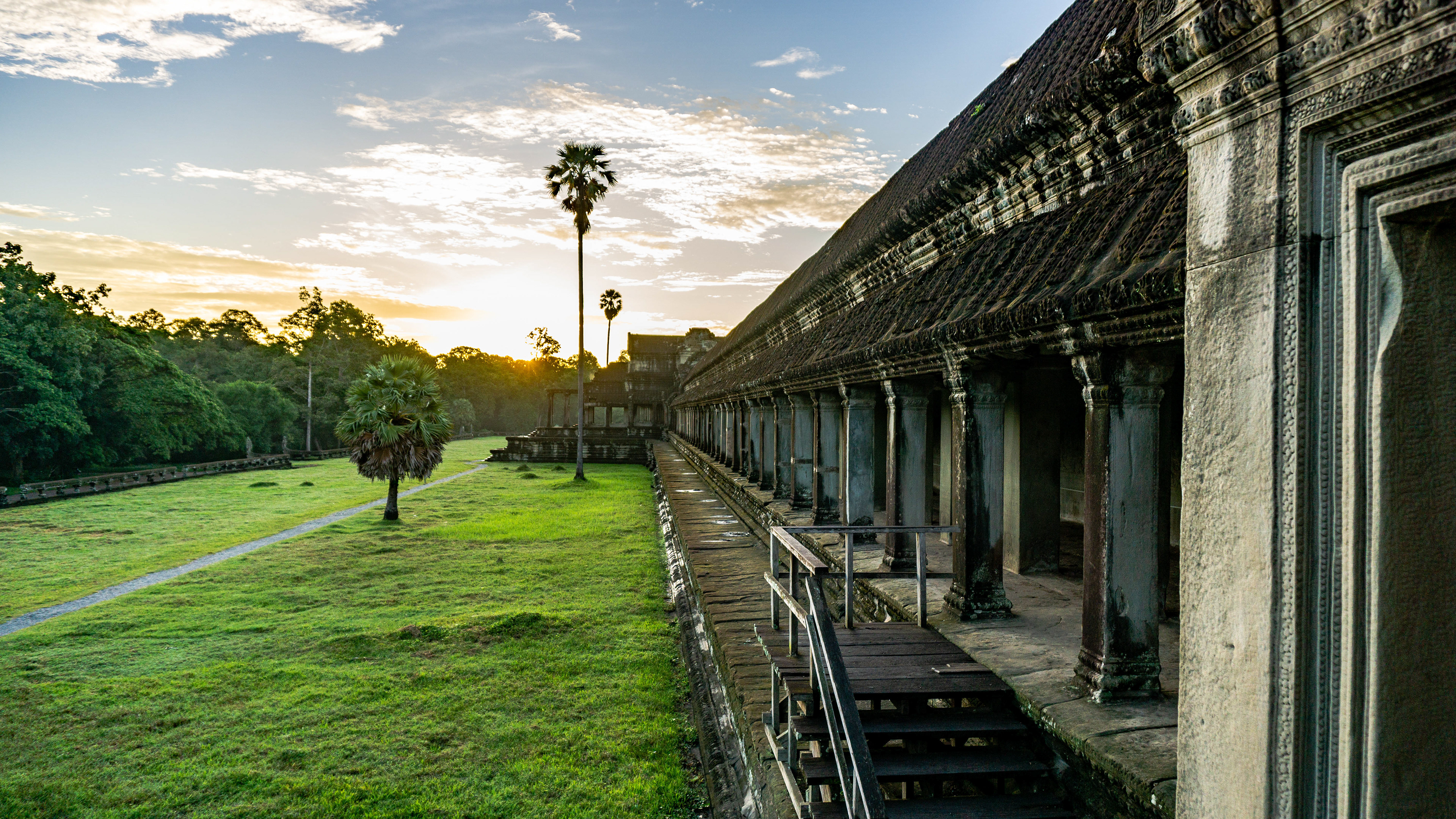 Sunrise at the monastery Angkor Wat.