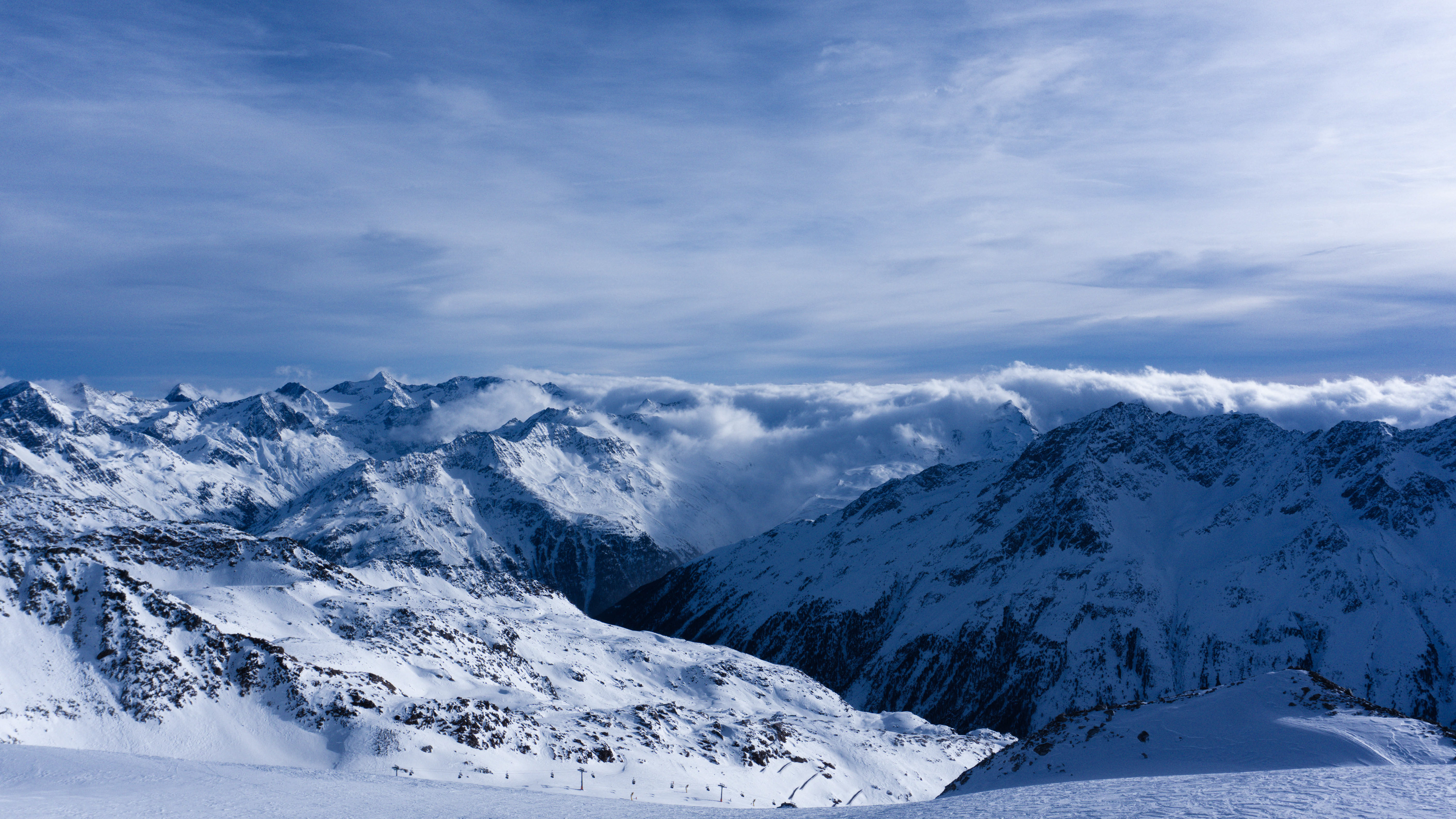 Clouded and snowy Alps