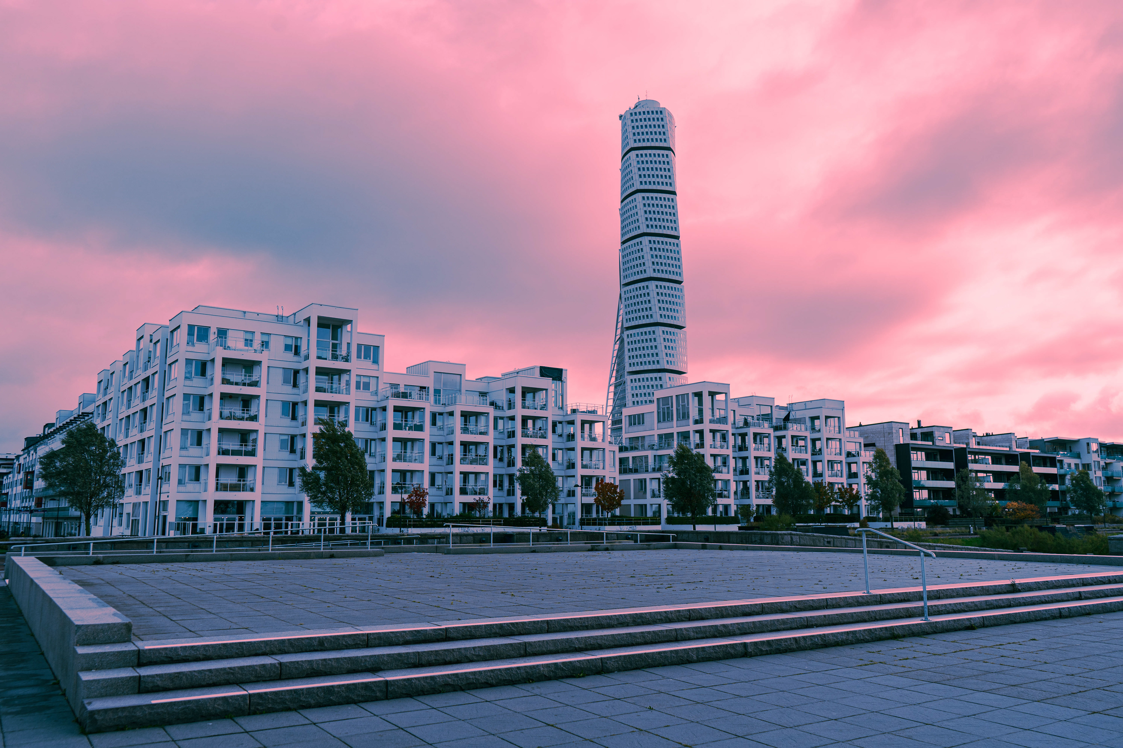 The tower in Malmo at sunset