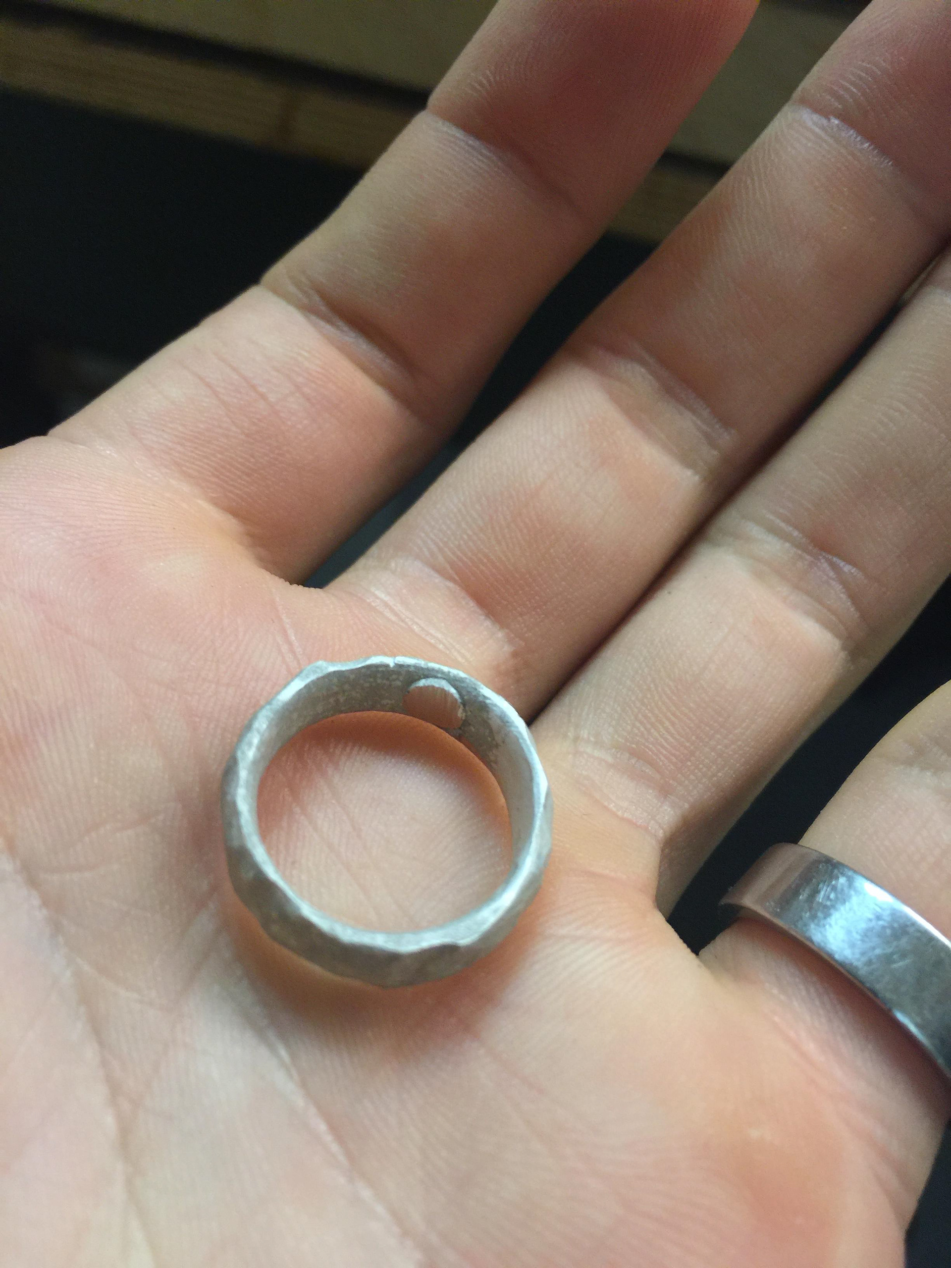 Sanding the casting nub