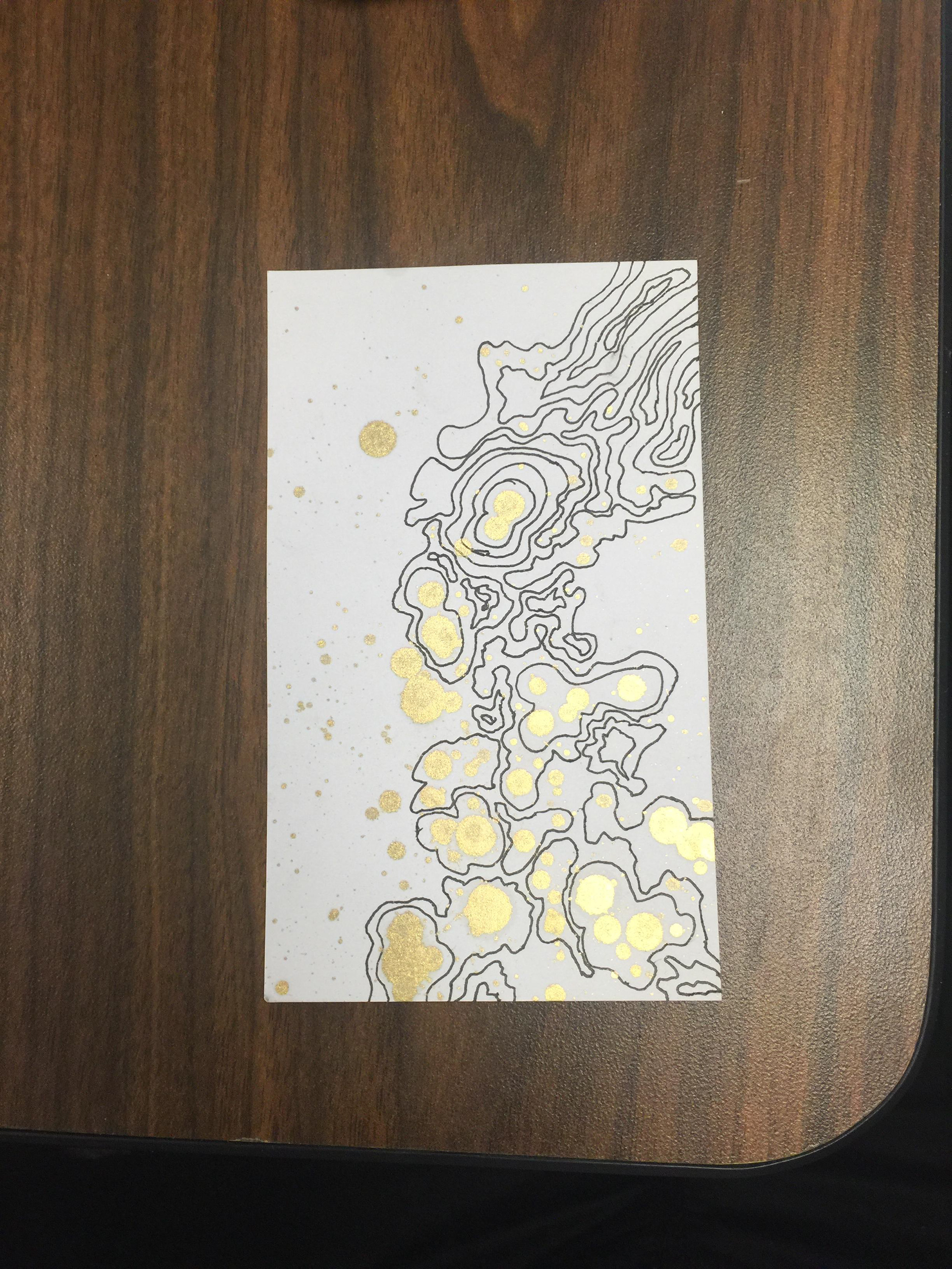 Splatter paint w/ pen