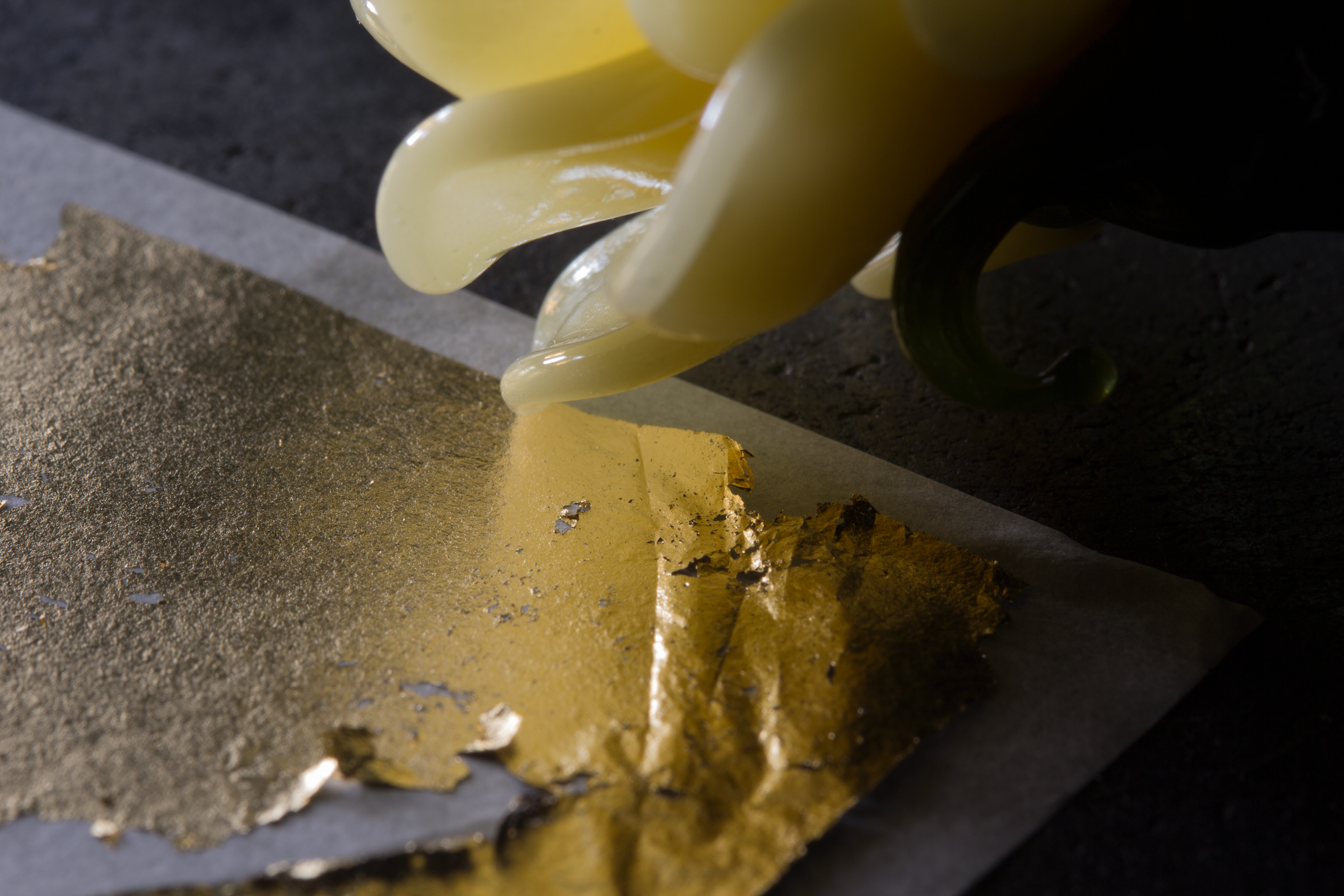 Flower and gold leaf