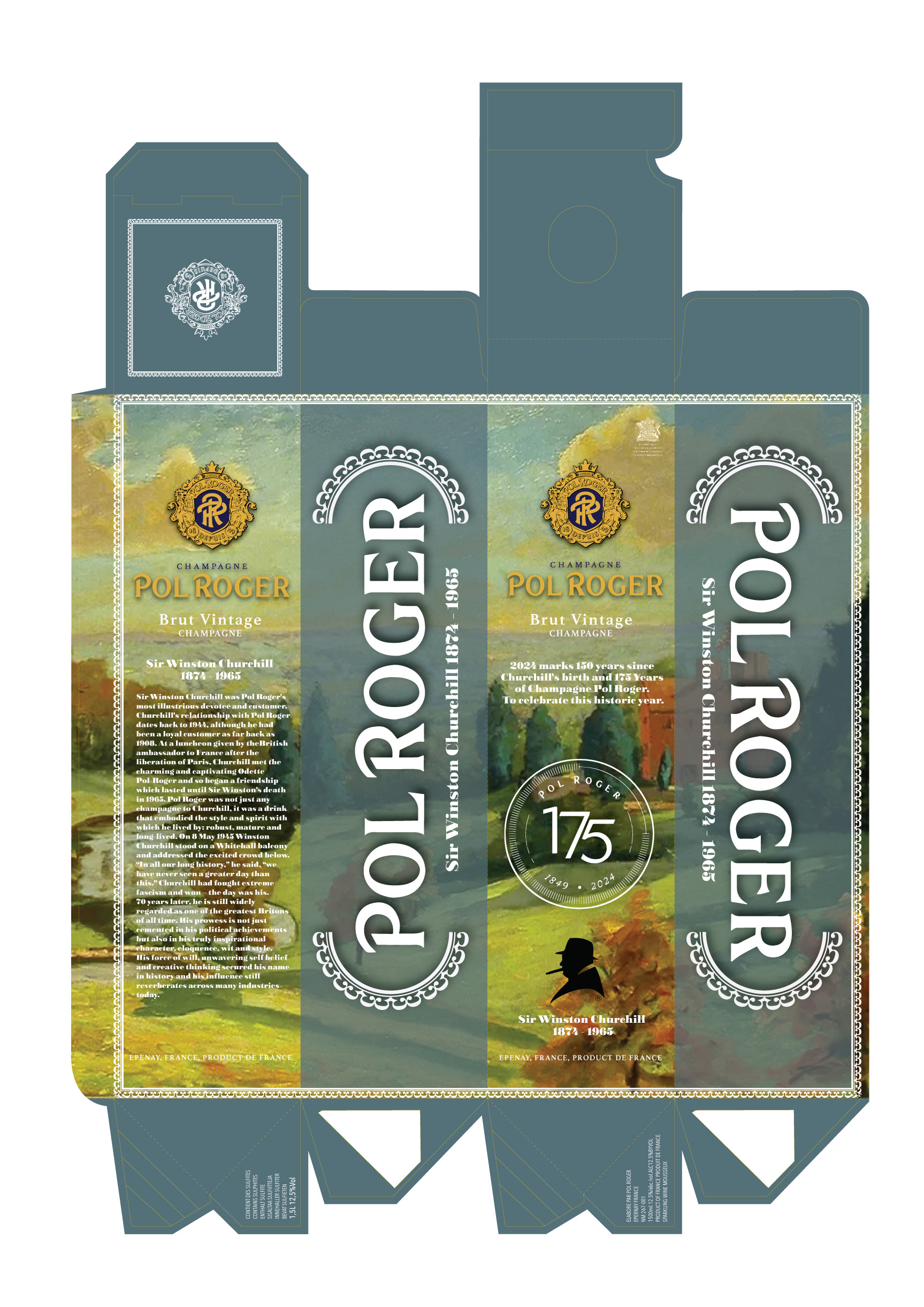Concept 1 Pol Roger Champagne Packaging (Sir Winston Churchill Painting "View Of Chartwell"