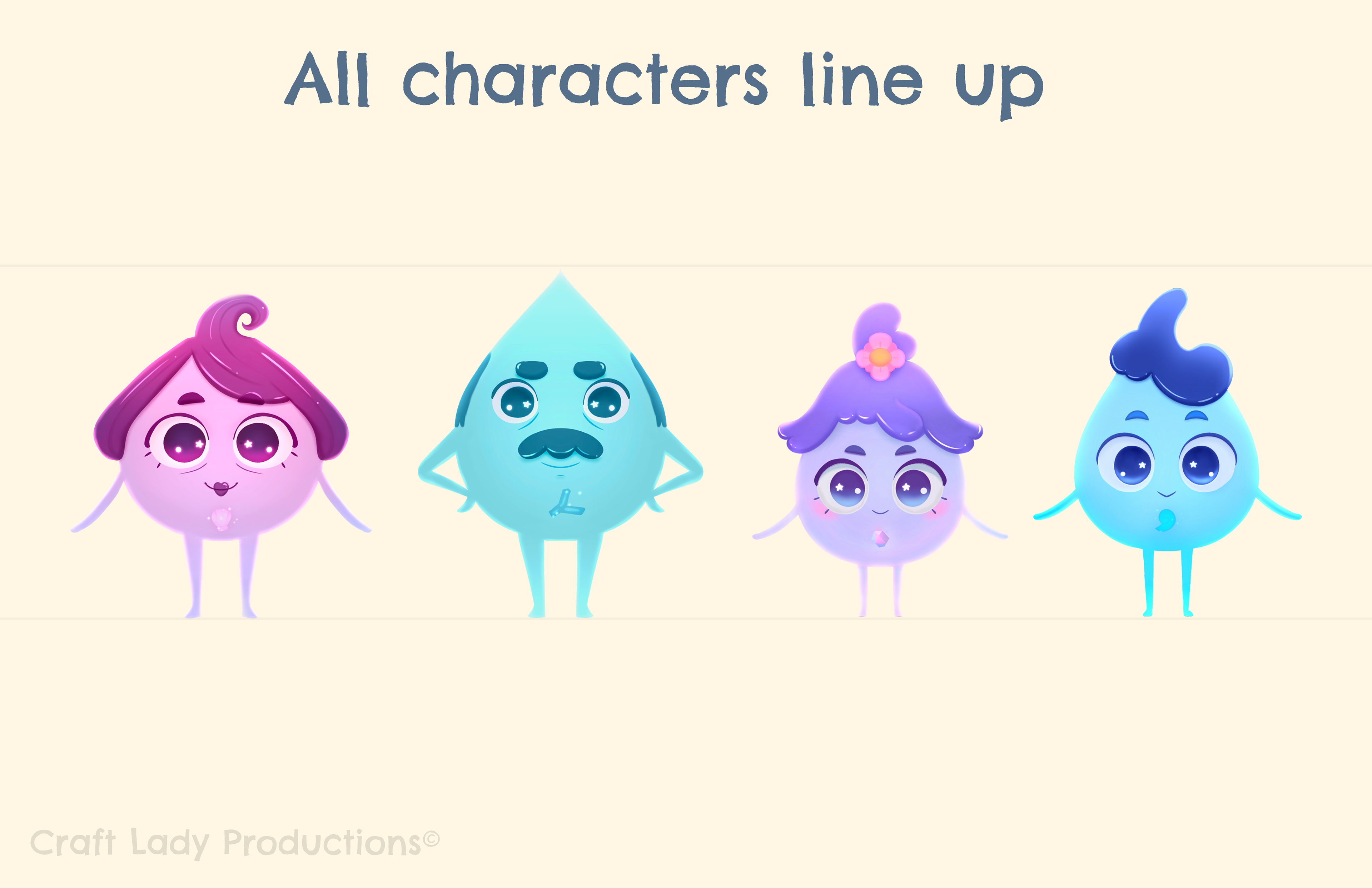 Final render line up for Craft Lady Productions.