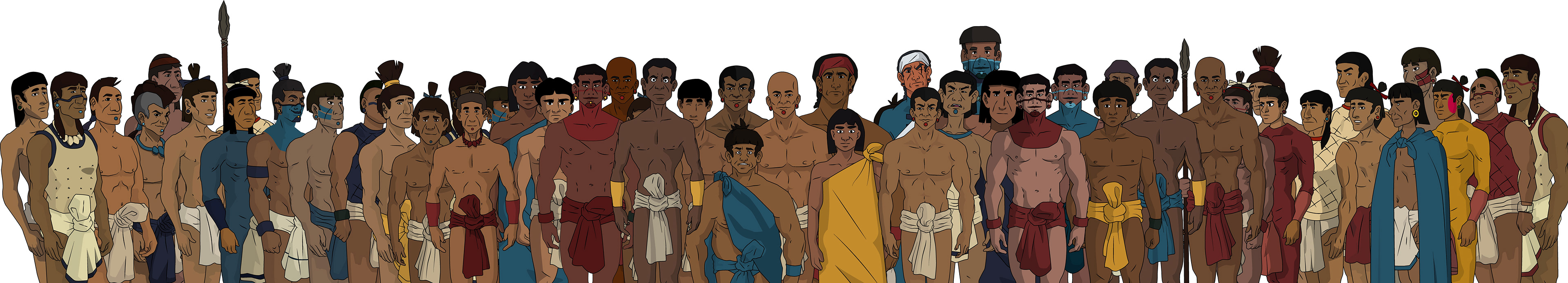 Background characters crowd for Ocelotl Company