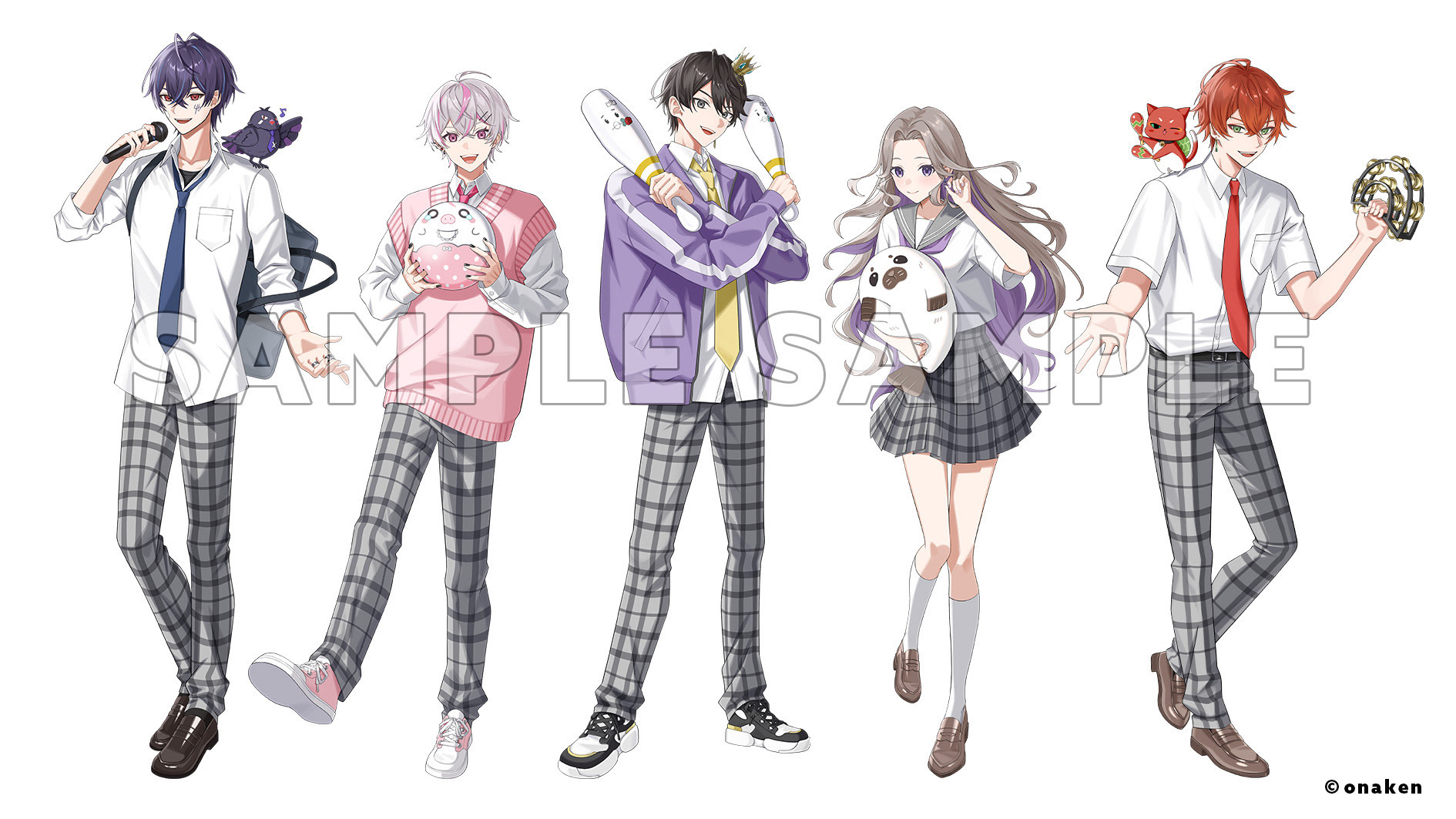 2025年 株式会社フロンティアワークス様 女子研究大学×ラウンドワンコラボ 等身イラスト
