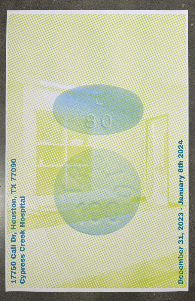 Untitled Inpatient | Risograph Print | 11x17 | 2024