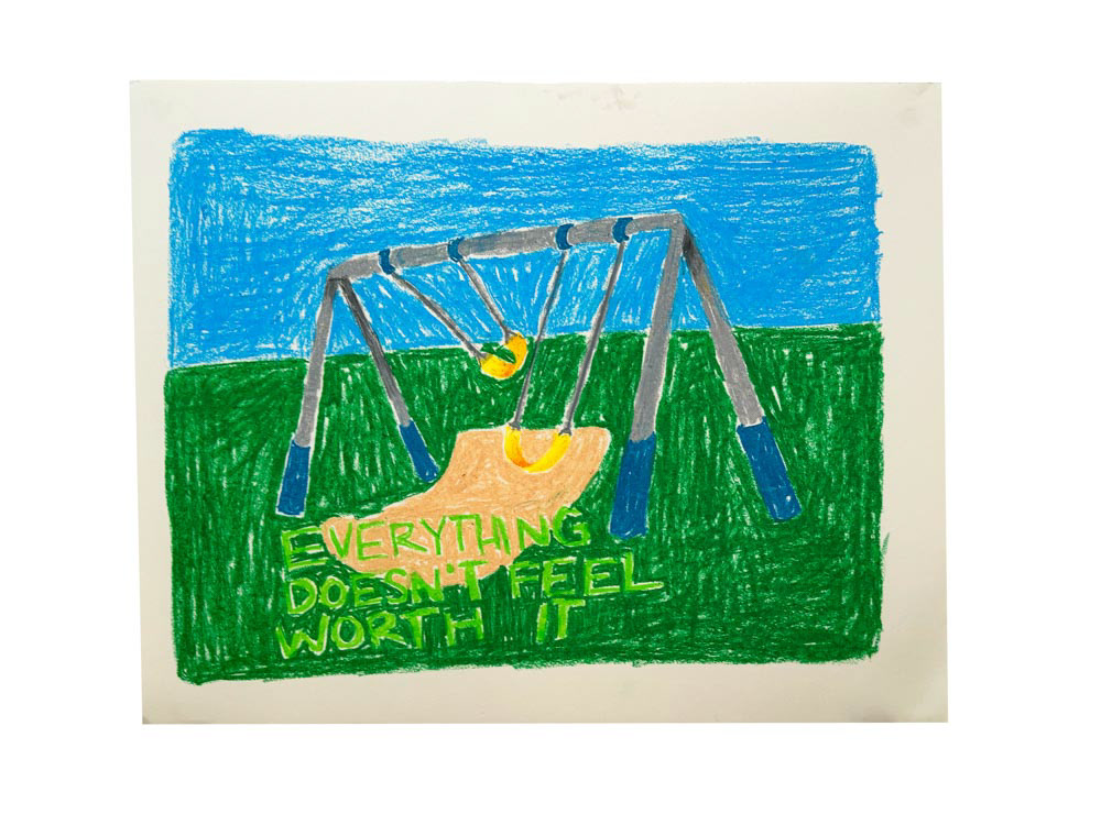 Everything Doesn't Feel Worth It | Oil Pastel | 18x24 | 2023