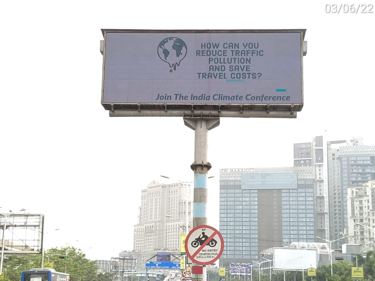 Reducing Plastic and vinyl by opting Digital Outdoor advertising for the Conference at EM By Pass