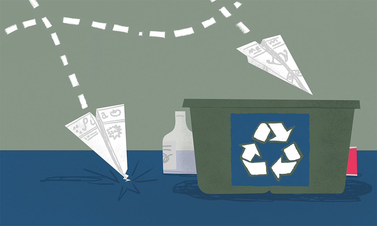 #PaperPlaneChallenge | Take the junk mail paper plane challenge: record your longest throw into a recycling bin