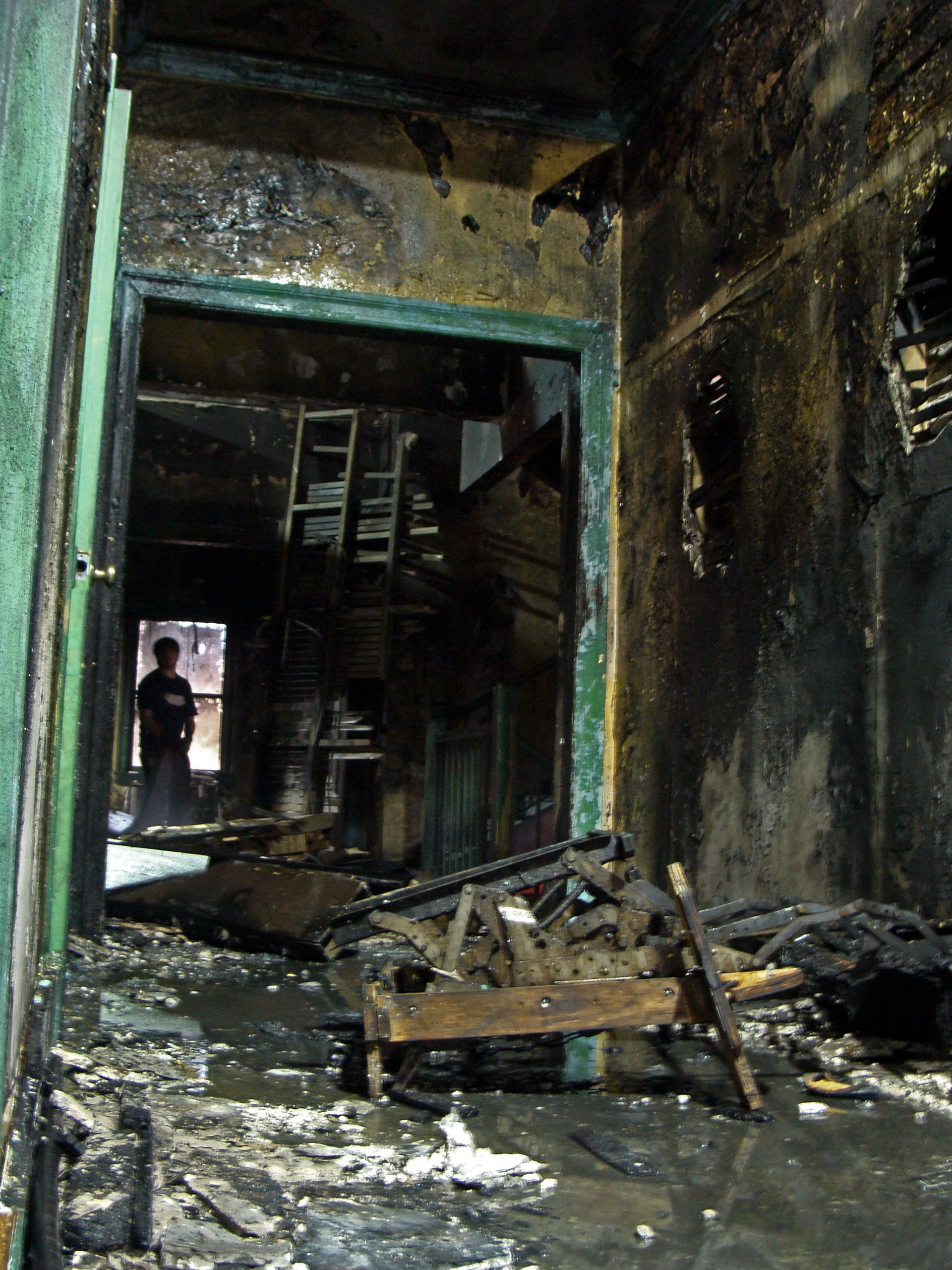 Hallway Burn Set Aftermath