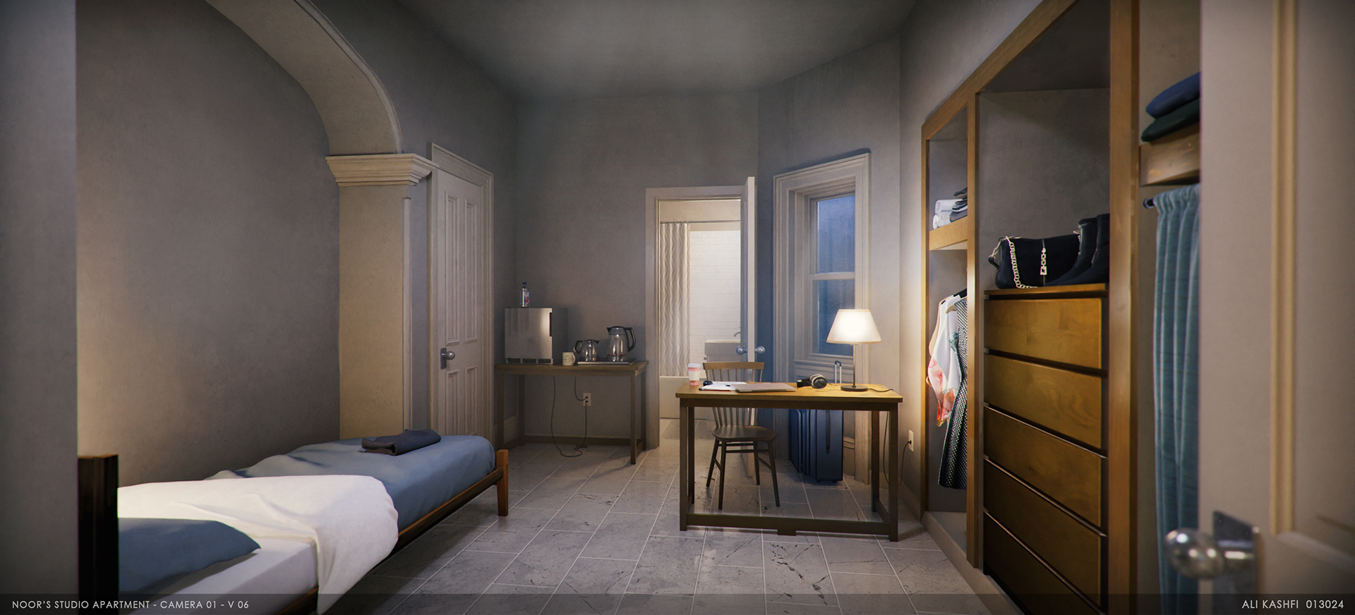 Rendering Int Iranian Residence Noor's Bedroom Set