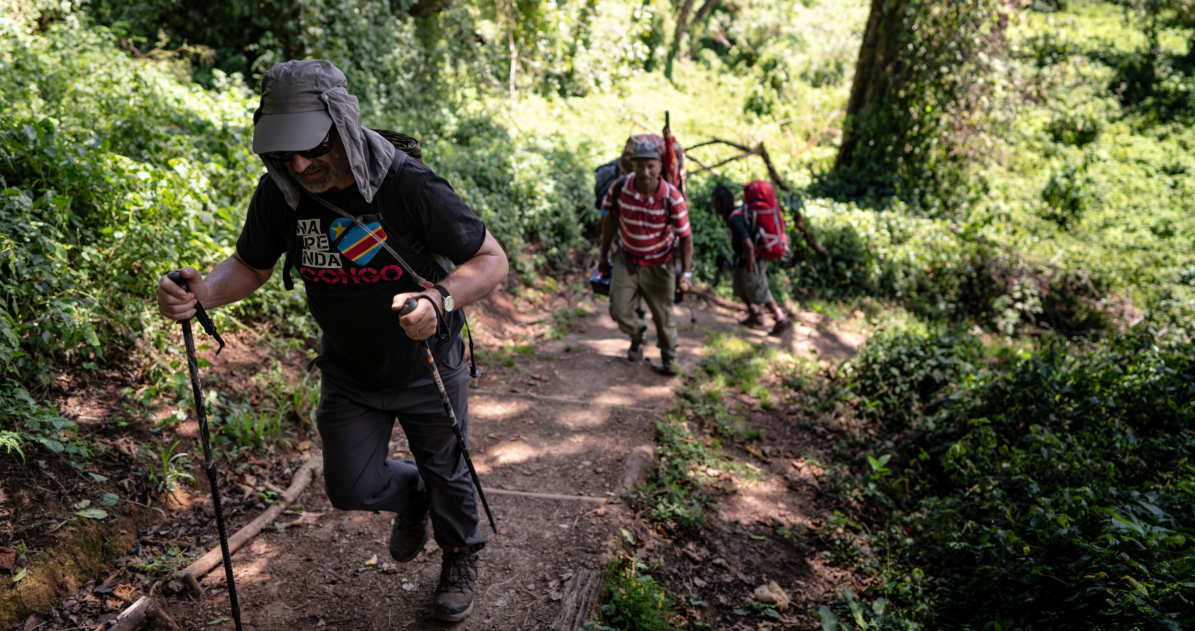 John making his way up through the rainforest on the first day
