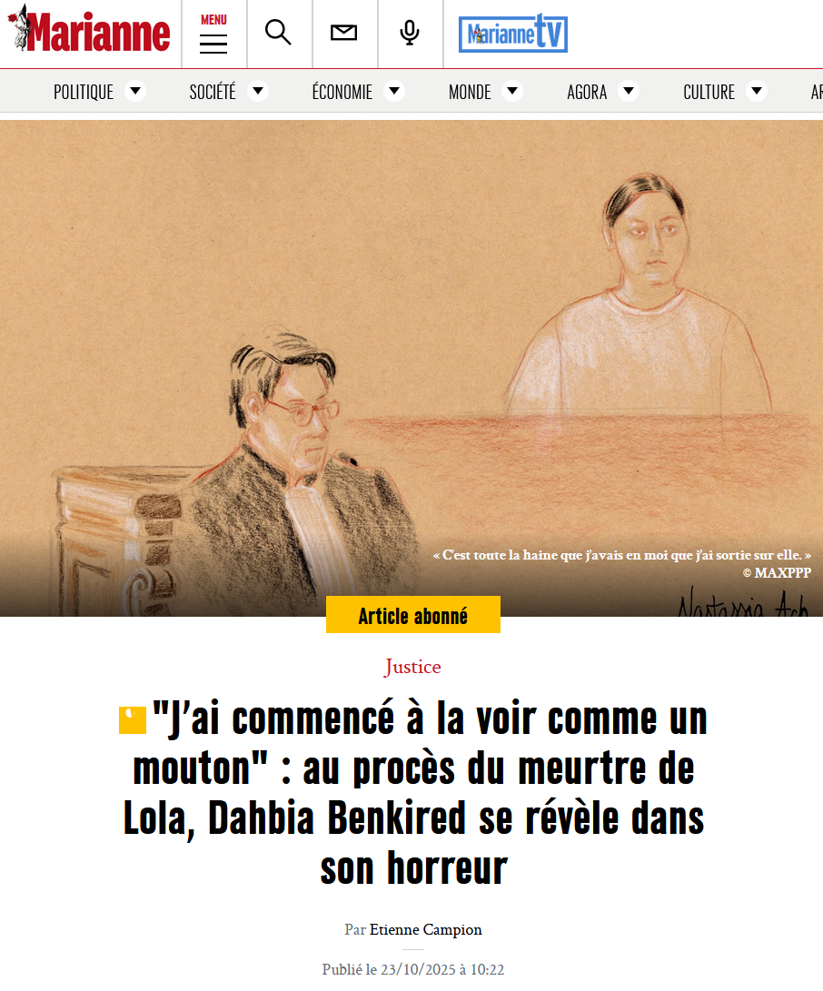 Publication Marianne - 23 octobre 2025