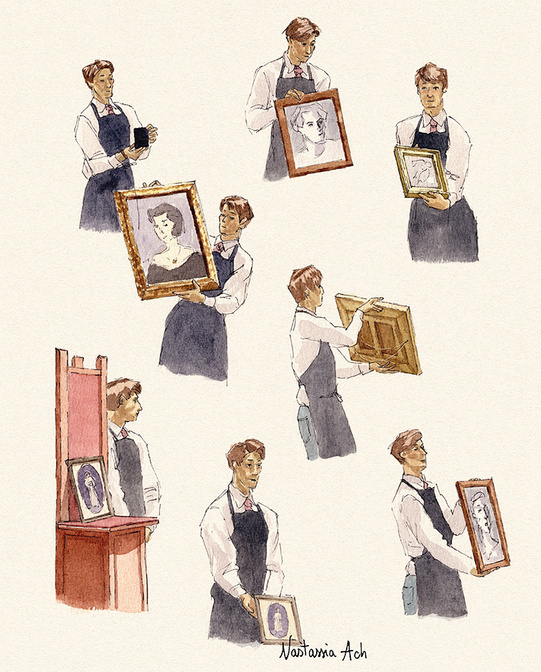 2 juin 2023 - Drouot Paris - Vente aux enchères L'Huillier & associés, étude de manutentionnaire - croquis © Nastassia Ach