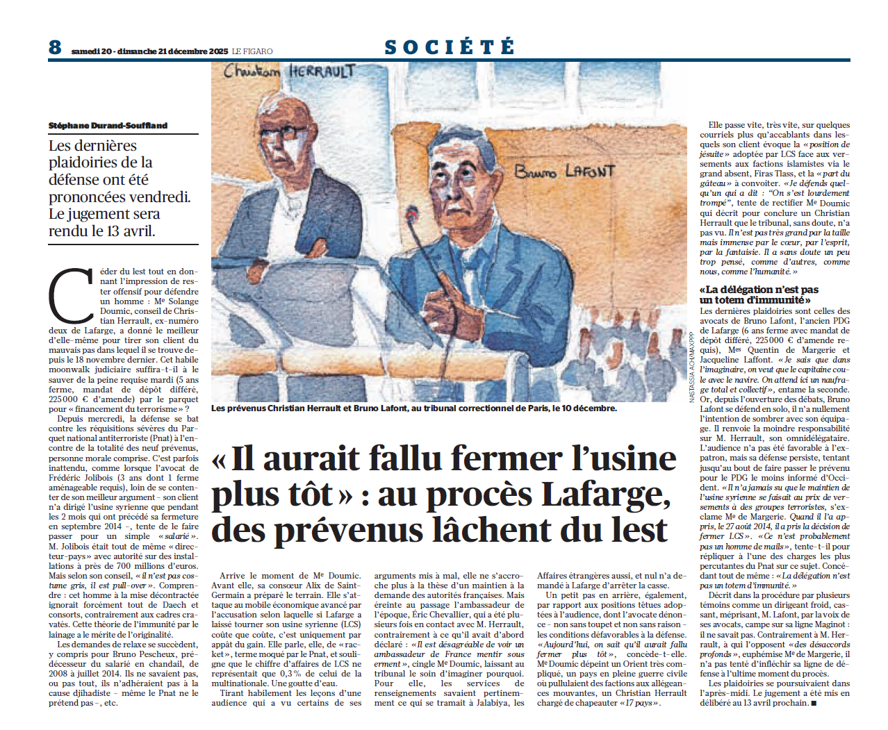 Publication Le Figaro - 20 décembre 2025