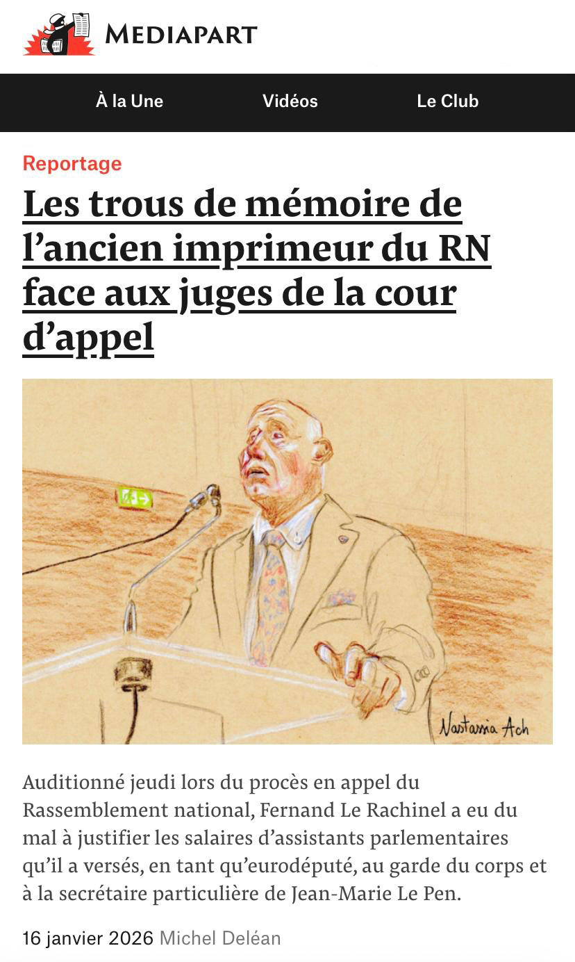 Publication Mediapart - 16 janvier 2026 - Fernand Le Rachinel