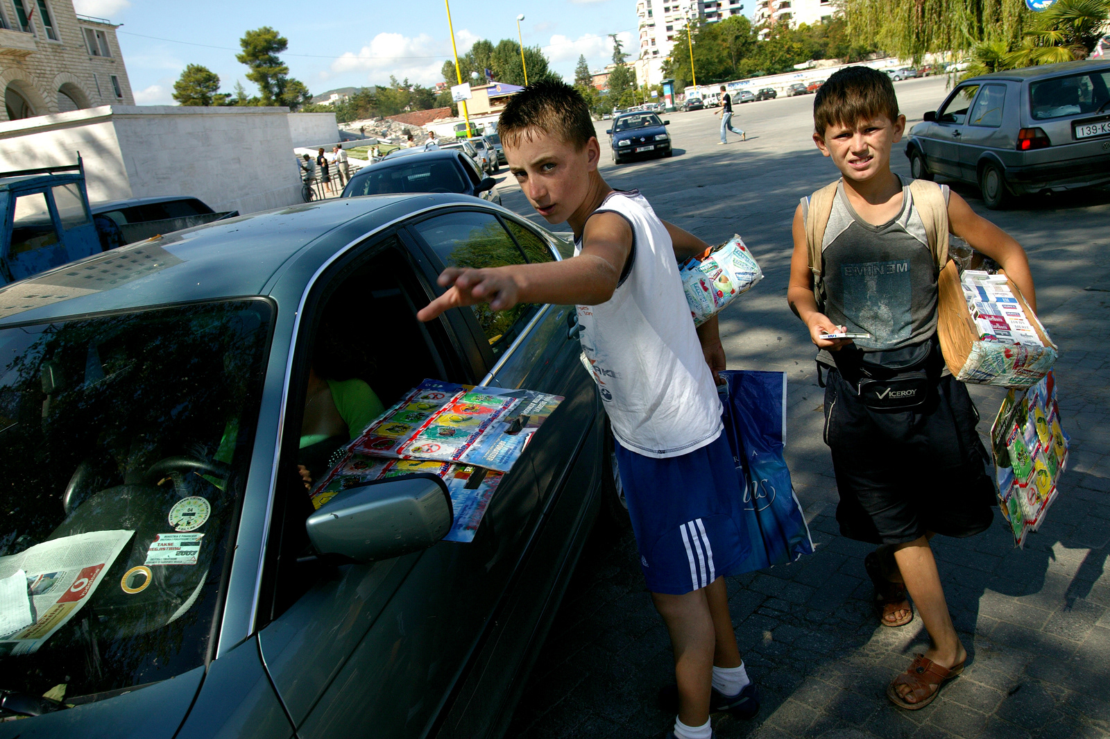 Black market boys, Tirana, Albania