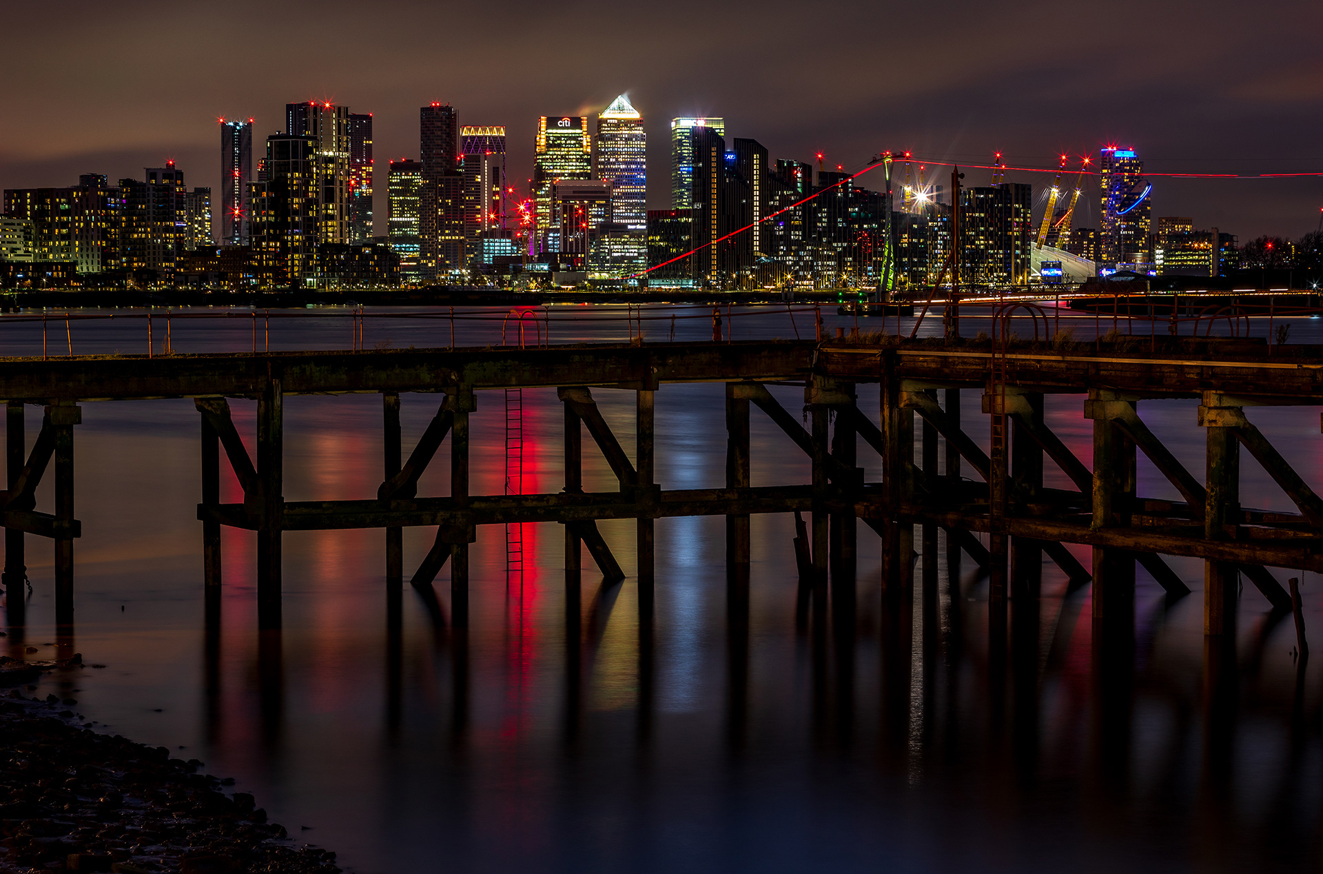 Old Jetty and Canary Wharf, London