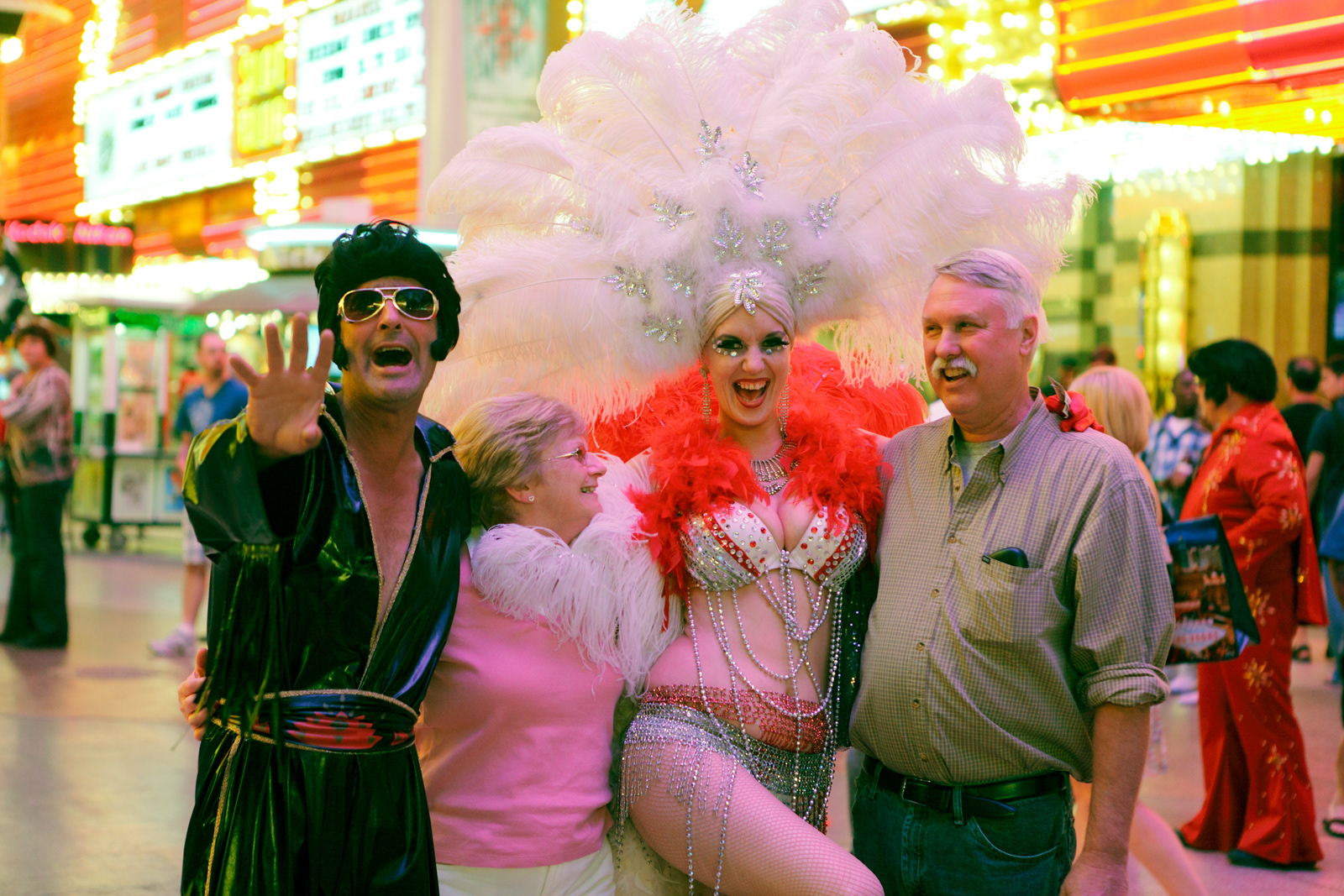 Street performers and tourists, Las Vegas, Nevada, USA