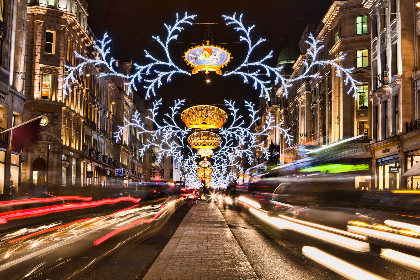 Christmas lights, Regents Street, London, UK