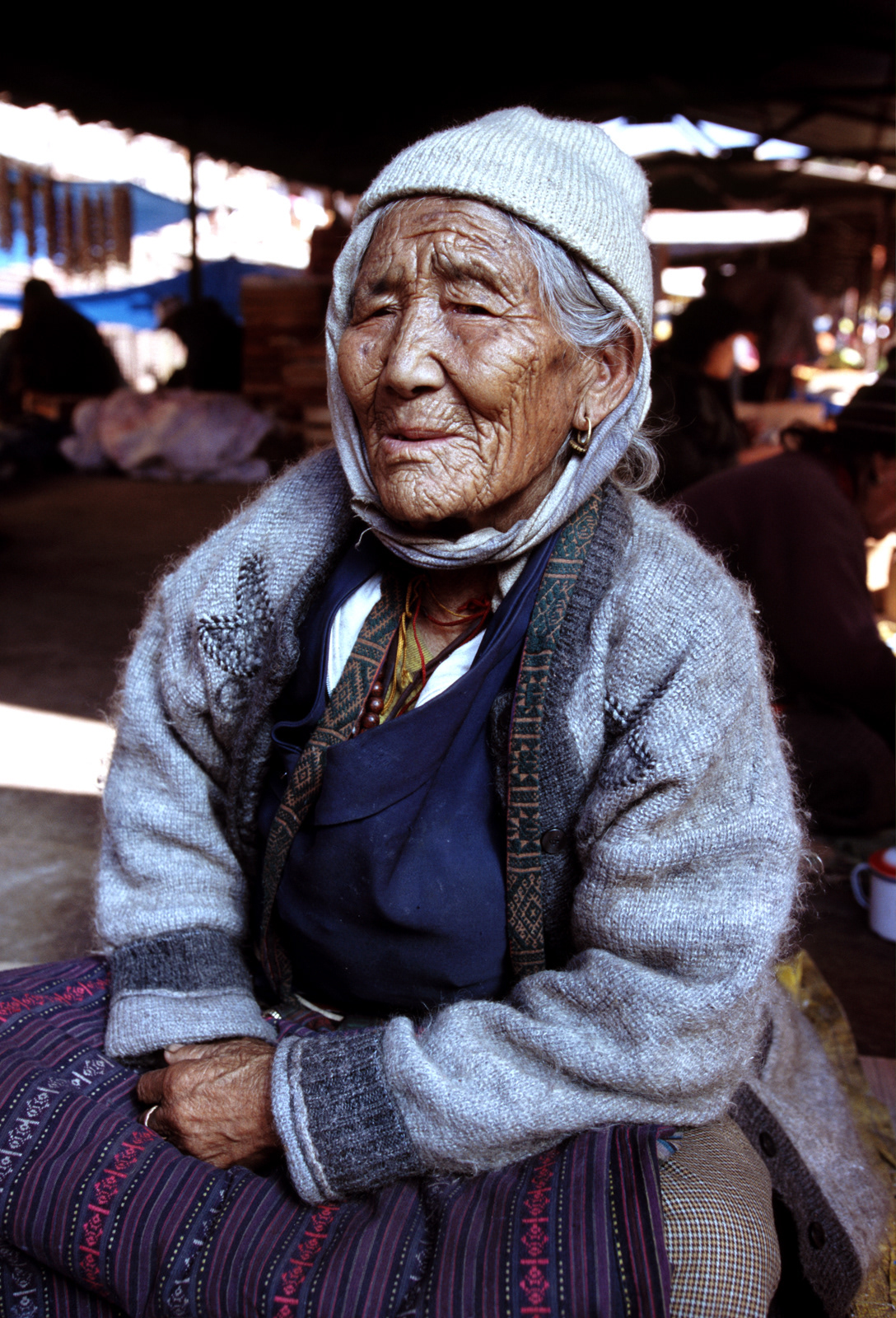 Elderly lady, Thimpu market, Bhutan