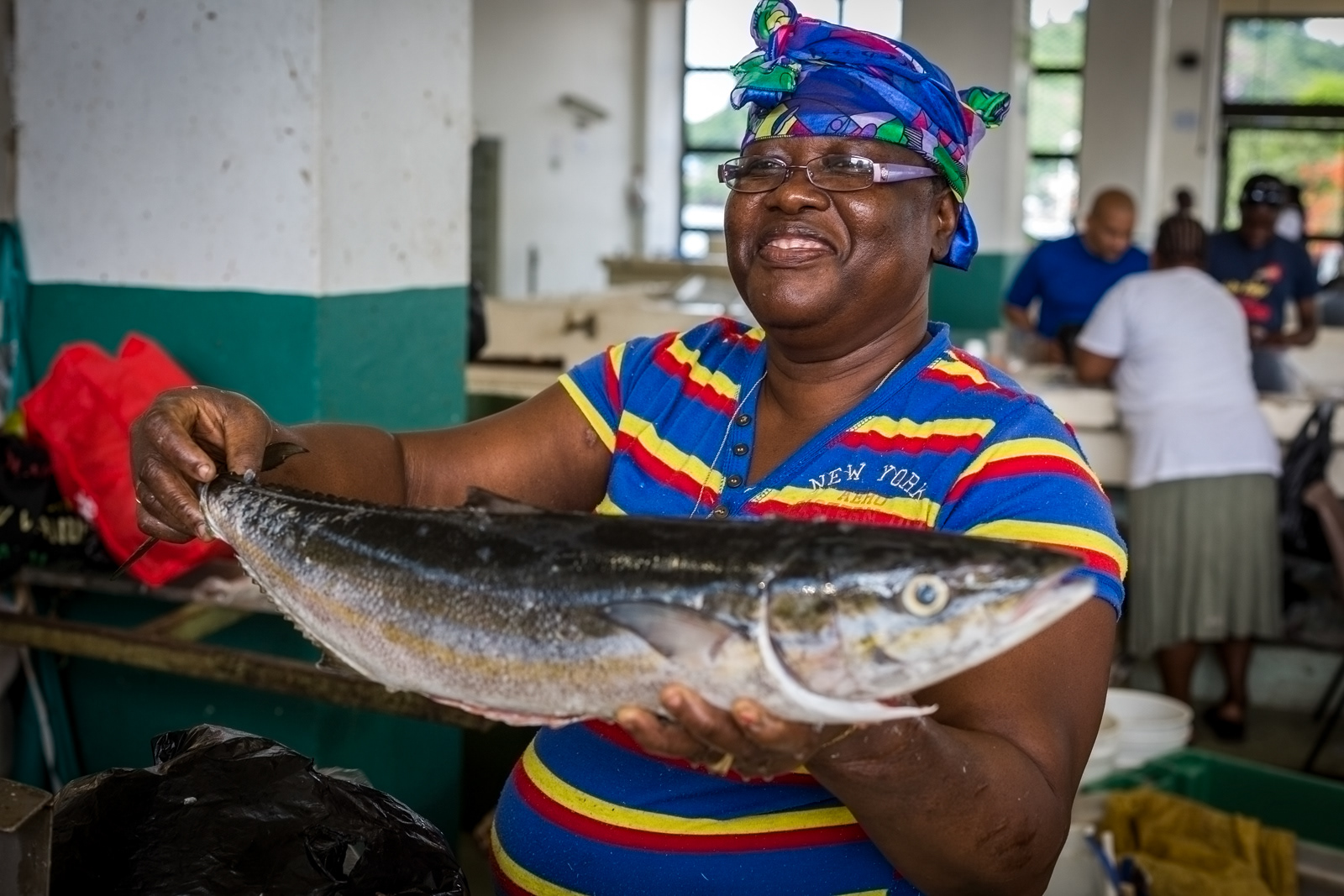 Fish lady, market, St George's, Grenada