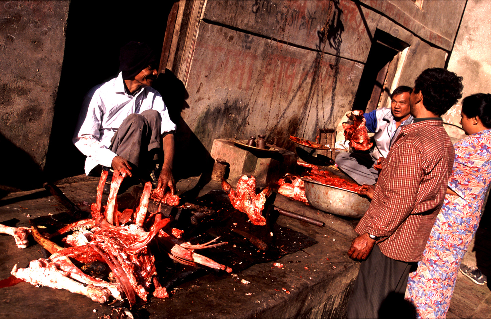 Street butcher, Khatmandu, Nepal