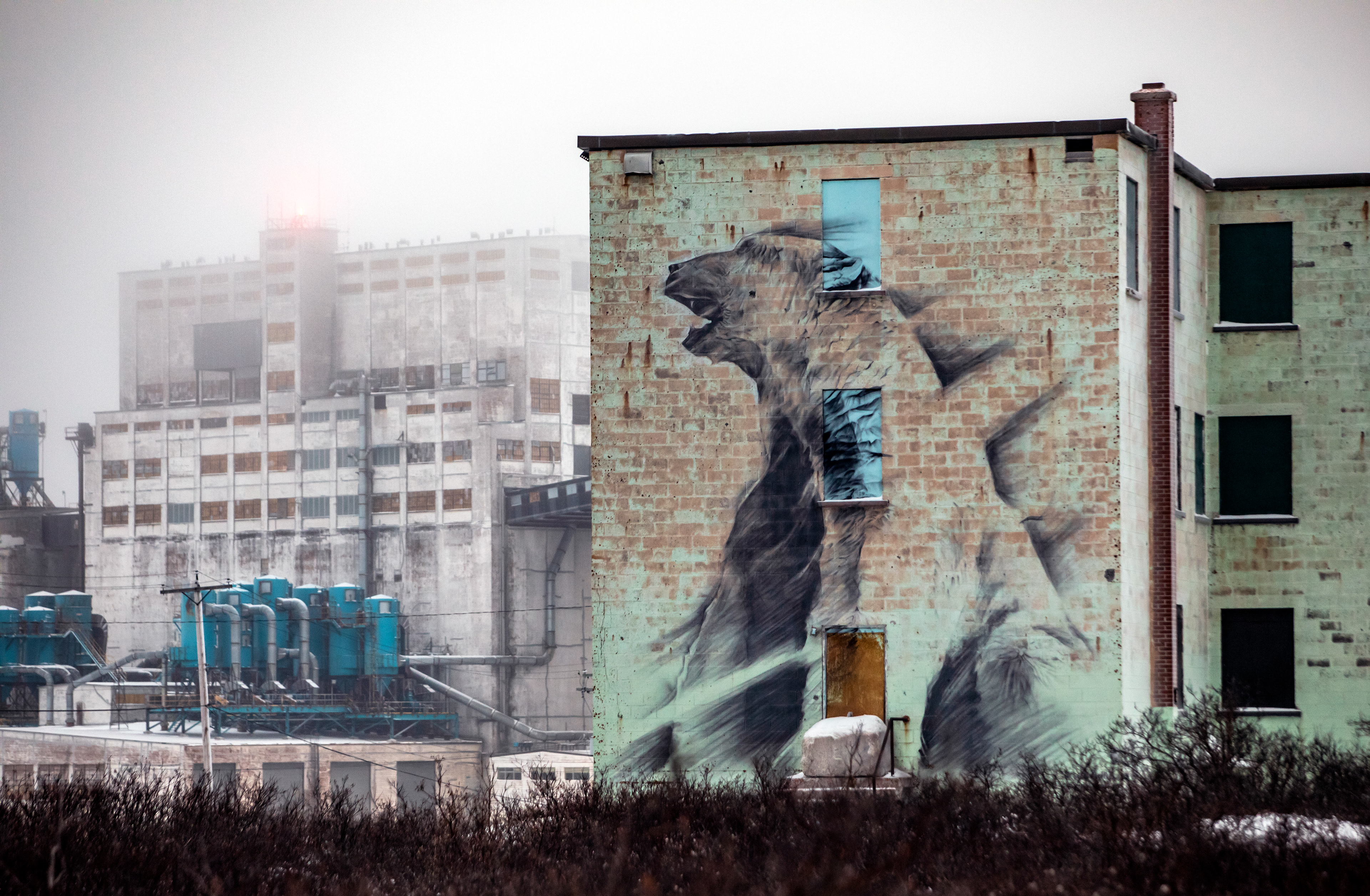 Mothballed Grain Storage with Mural, Churchill, Canada