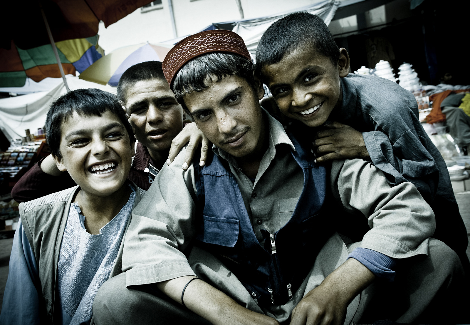Boys in market, Kabul, Afghanistan