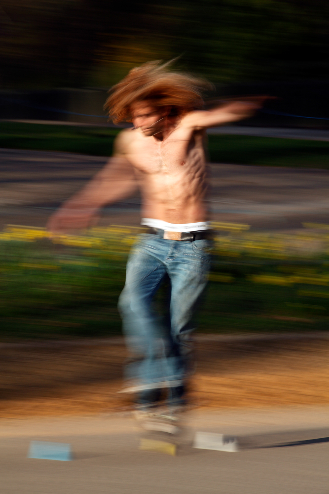 Roller blader, Battersea Park, London, UK