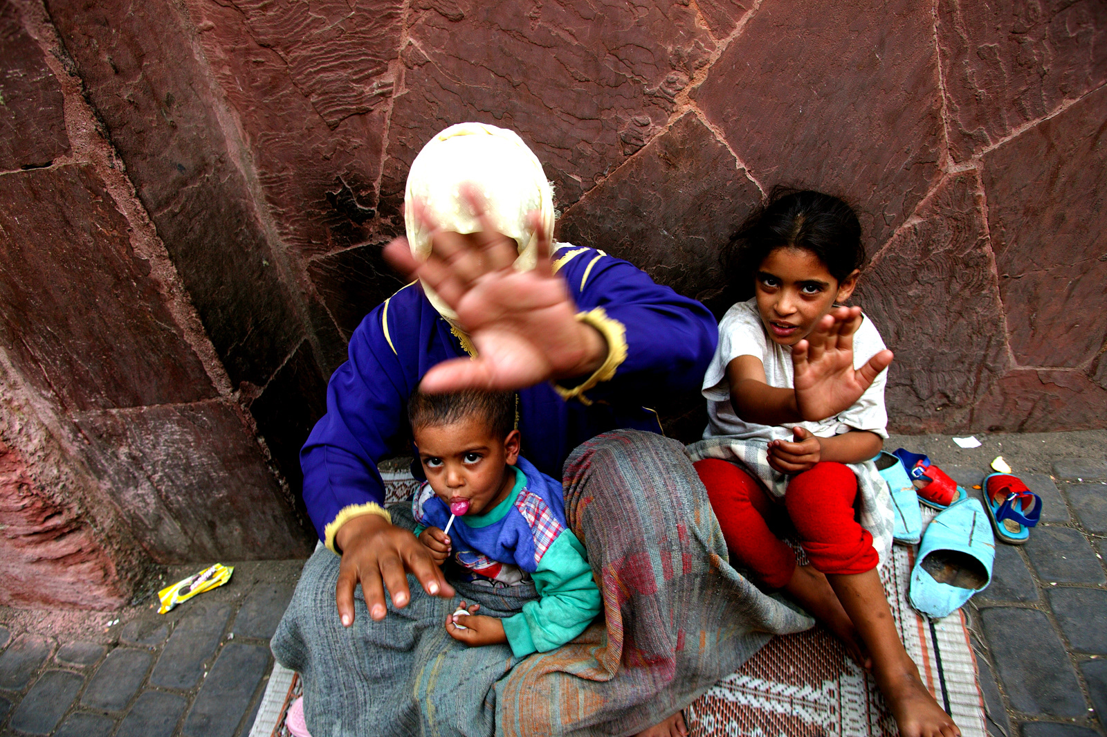Woman and children begging, Kabul, Afghanistan