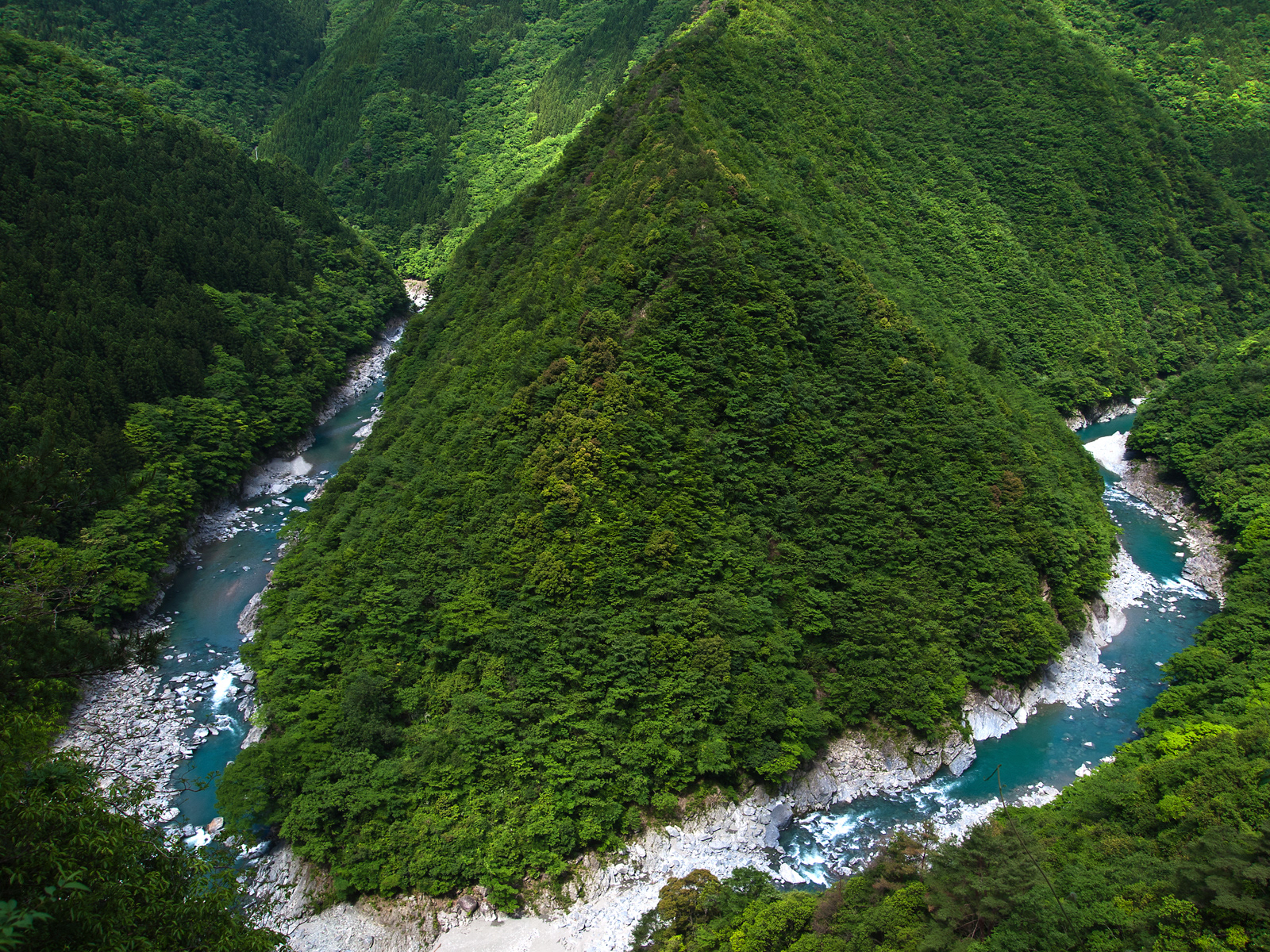 Bend in the Iya River, Iya Valley, Shikoku Island, Japan
