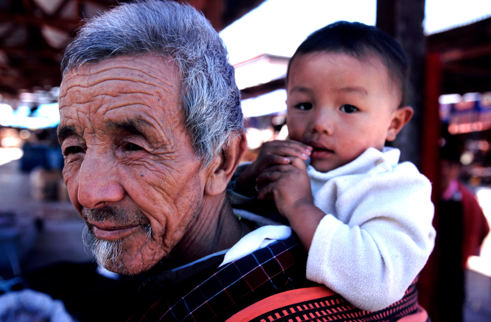 Grandson and Grandfather, Thimpu, Bhutan