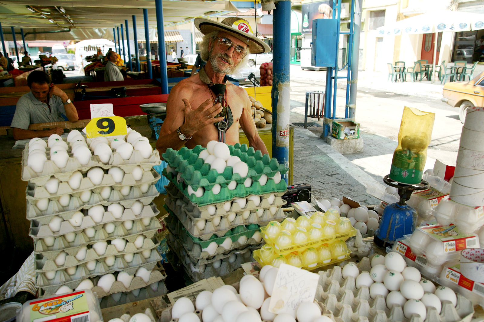 Egg salesman, Tirana, Albania