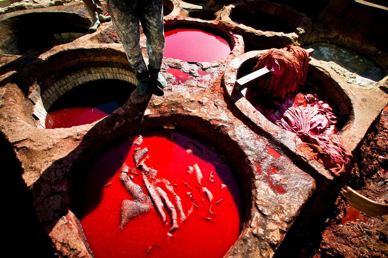 Working in the tanneries, Fez, Morocco