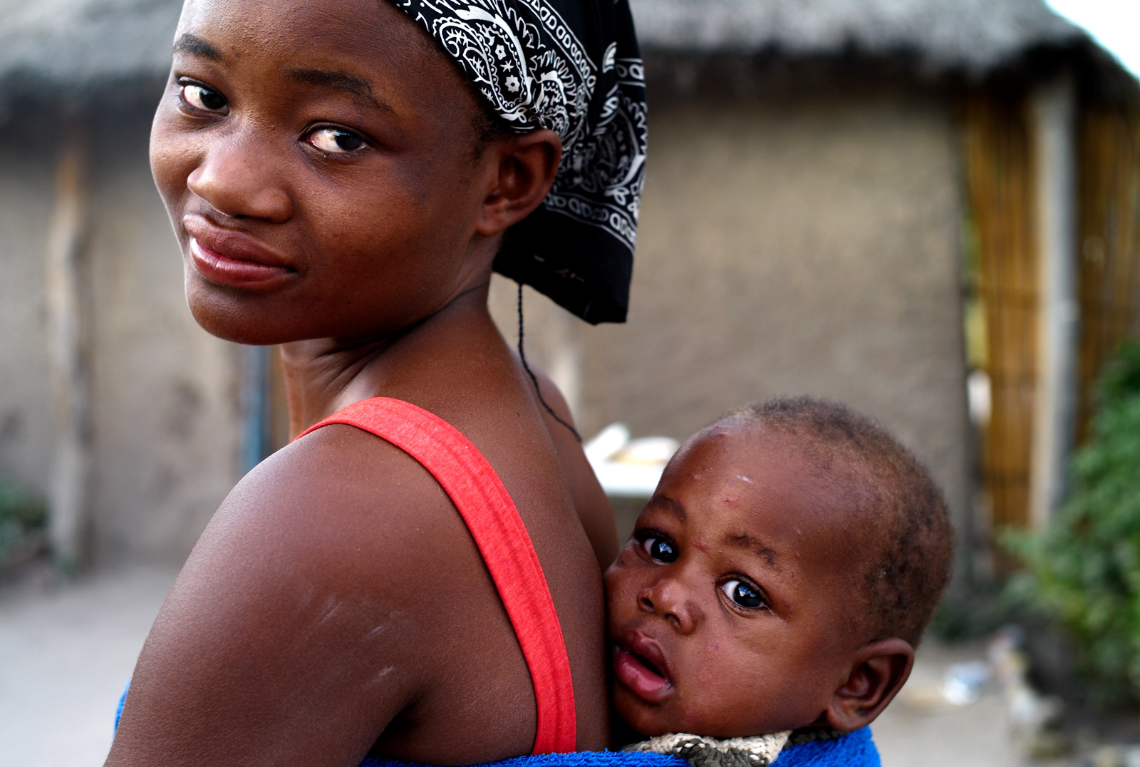 Woman and son, Botswana