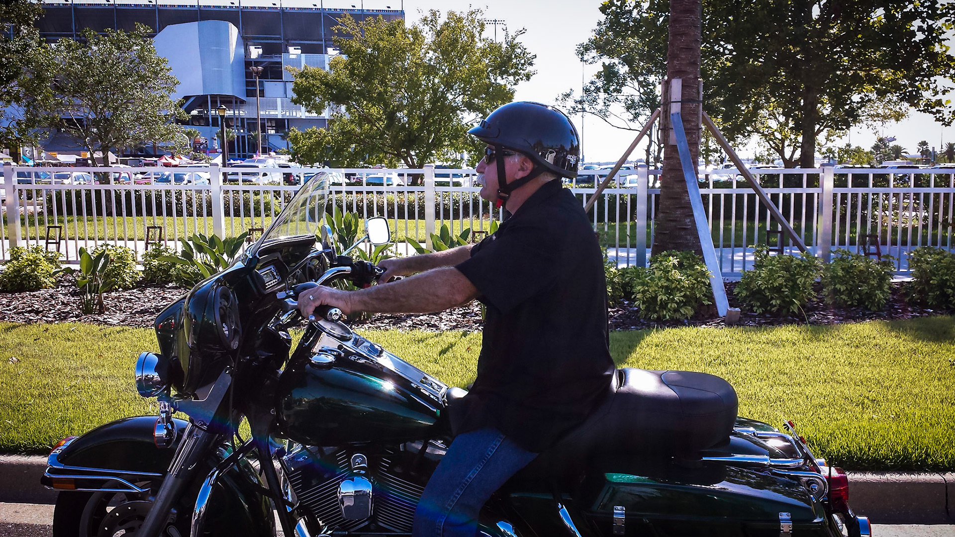 Bruce riding his road king